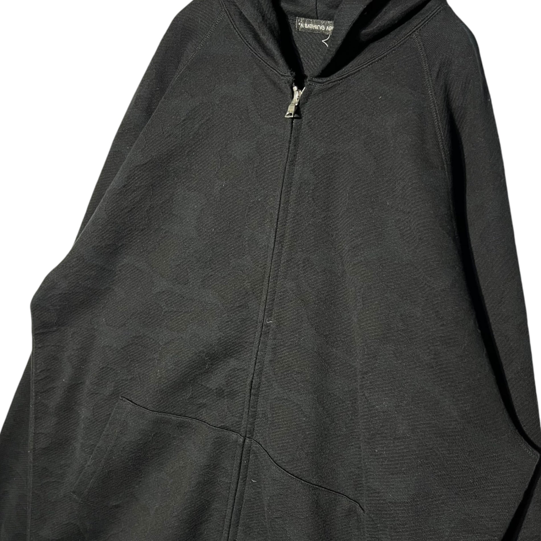 A BATHING APE(アベイシングエイプ) Embossed zip-up hoodie 型押し ジップアップ パーカー L ブラック