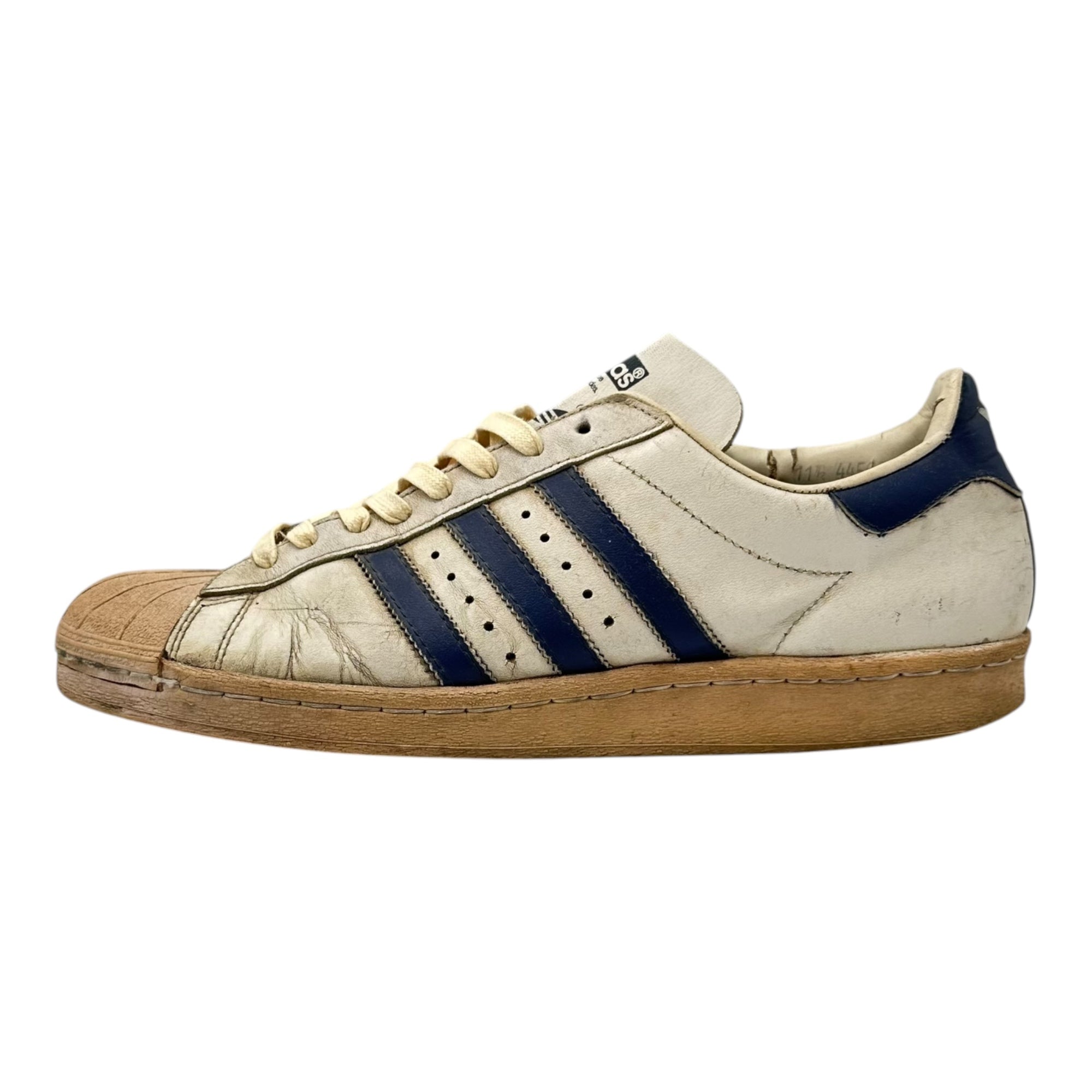 adidas(アディダス) 80's SUPER STAR Low-cut sneakers 80年代 ローカット スーパースター ローカット スニーカー 11 1/2(29.5cm程度) ホワイト×ネイビー 稀少 フランス製