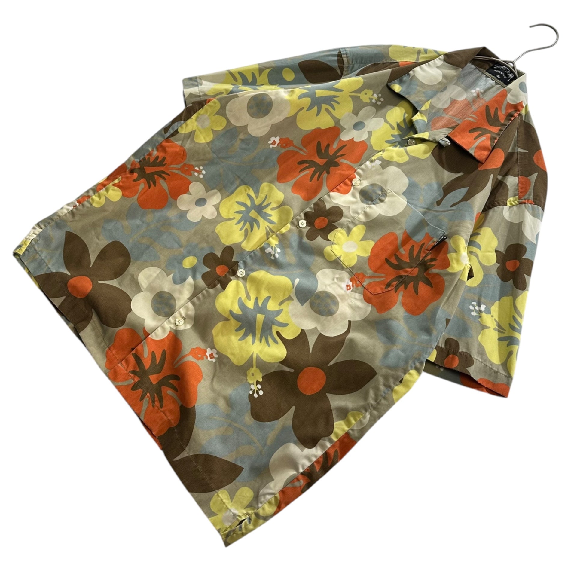 STUSSY(ステューシー) 00's Open-Collar S/S Shirt - Floral pattern オープンカラー 半袖 シャツ フラワー M マルチ 花柄 開襟