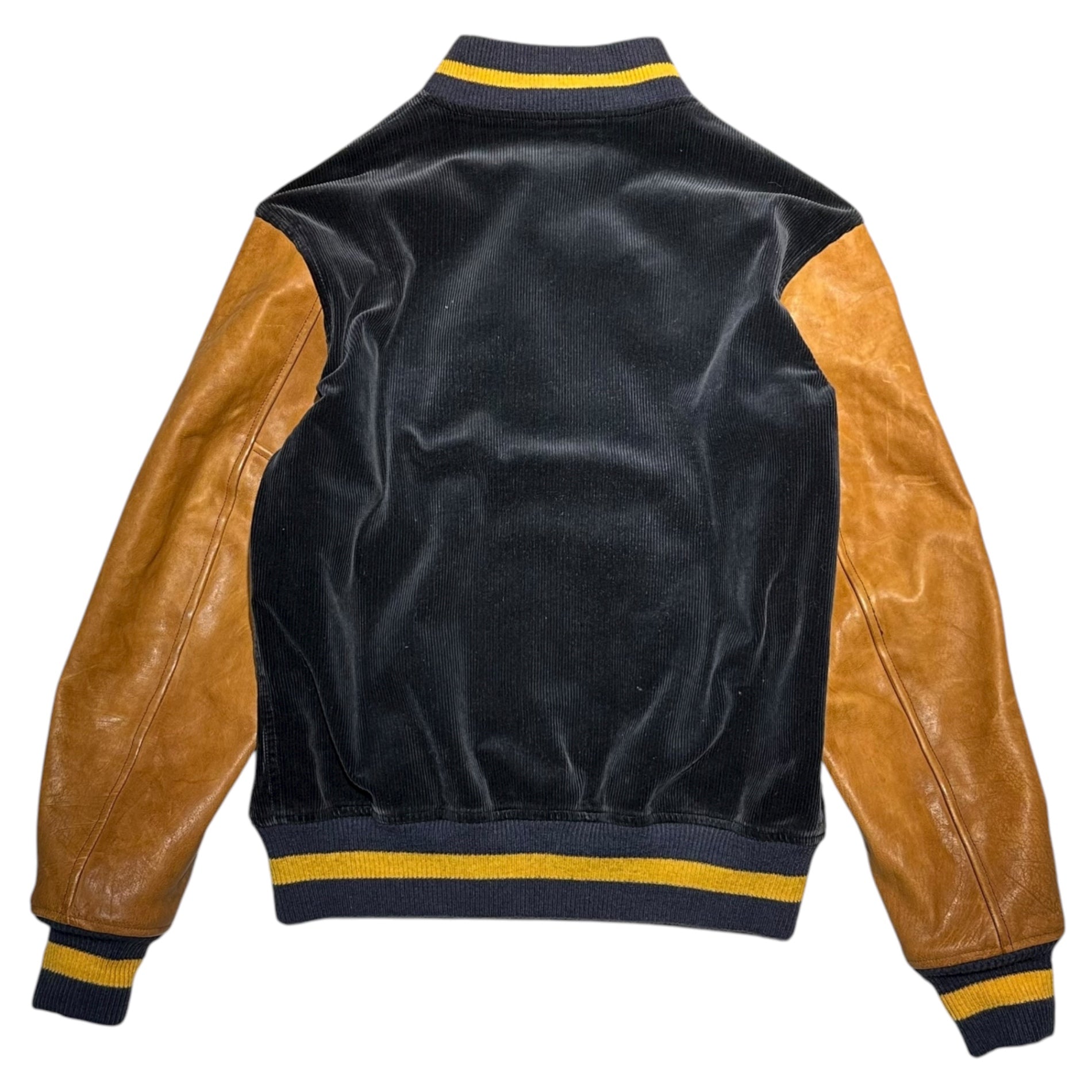 RRL(ダブルアールエル) WAKEFIELD VARSITY JACKET ウェイク フィールド ヴァーシティー ジャケット スタジャン コーデュロイ 41381 M ダークネイビー×ブラウン BONNNEVILLE SALTFLATSシリーズ Bonneville Navy/Tan 2015年モデル