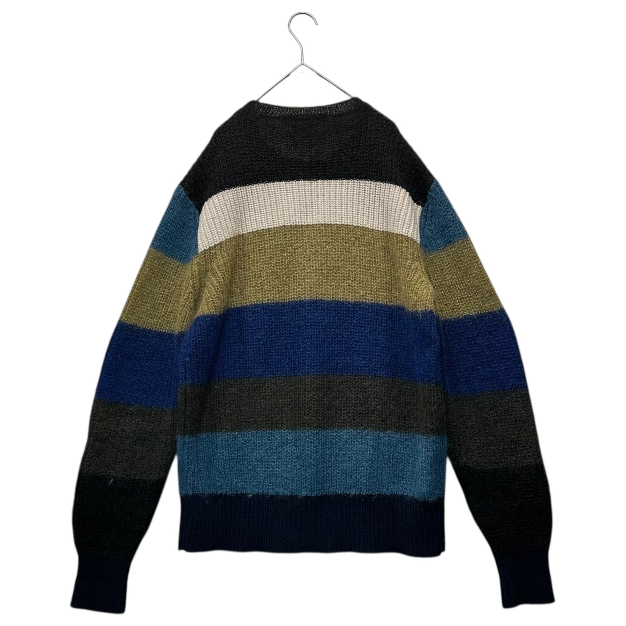 MARNI(マルニ) 20AW Multi-Border Mohair Knit マルチ ボーダー モヘア ニット GCMG0124Q0 46 ブルー×ブラウン