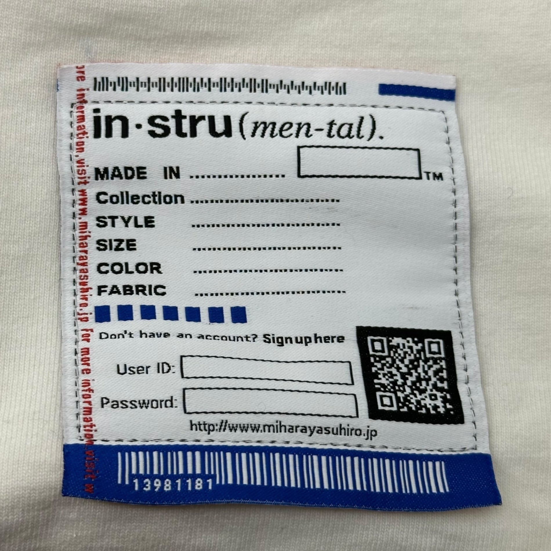 Maison MIHARA YASUHIRO(メゾンミハラヤスヒロ) Heavy Weight L/S T-shirt ヘビーウェイト 長袖 Tシャツ I06LT502 52 ホワイト