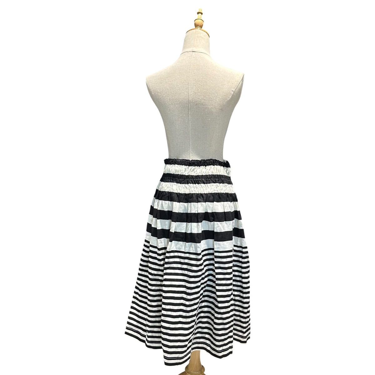 JUNYA WATANABE COMME des GARCONS(ジュンヤワタナベコムデギャルソン) Waist Belt Border Panel Easy Skirt ウエストベルト 切替 ボーダー イージー スカート JS-100600 FREE ホワイト×ブラック AD2000 00s アーカイブ