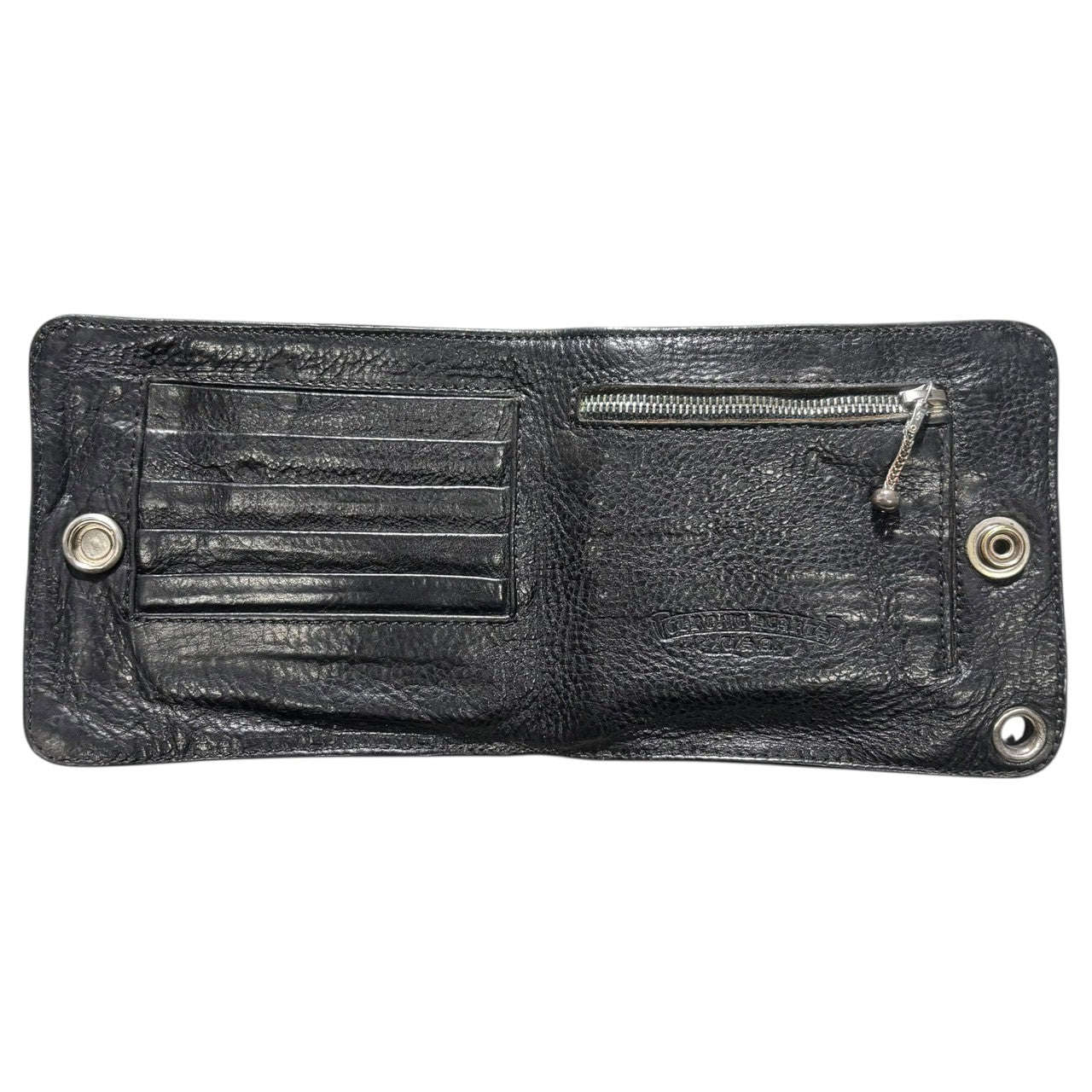 CHROME HEARTS(クロムハーツ) 1SNAP WALLET 1スナップ クロスボタン ウォレット ブラック 2つ折り財布 インボイス付