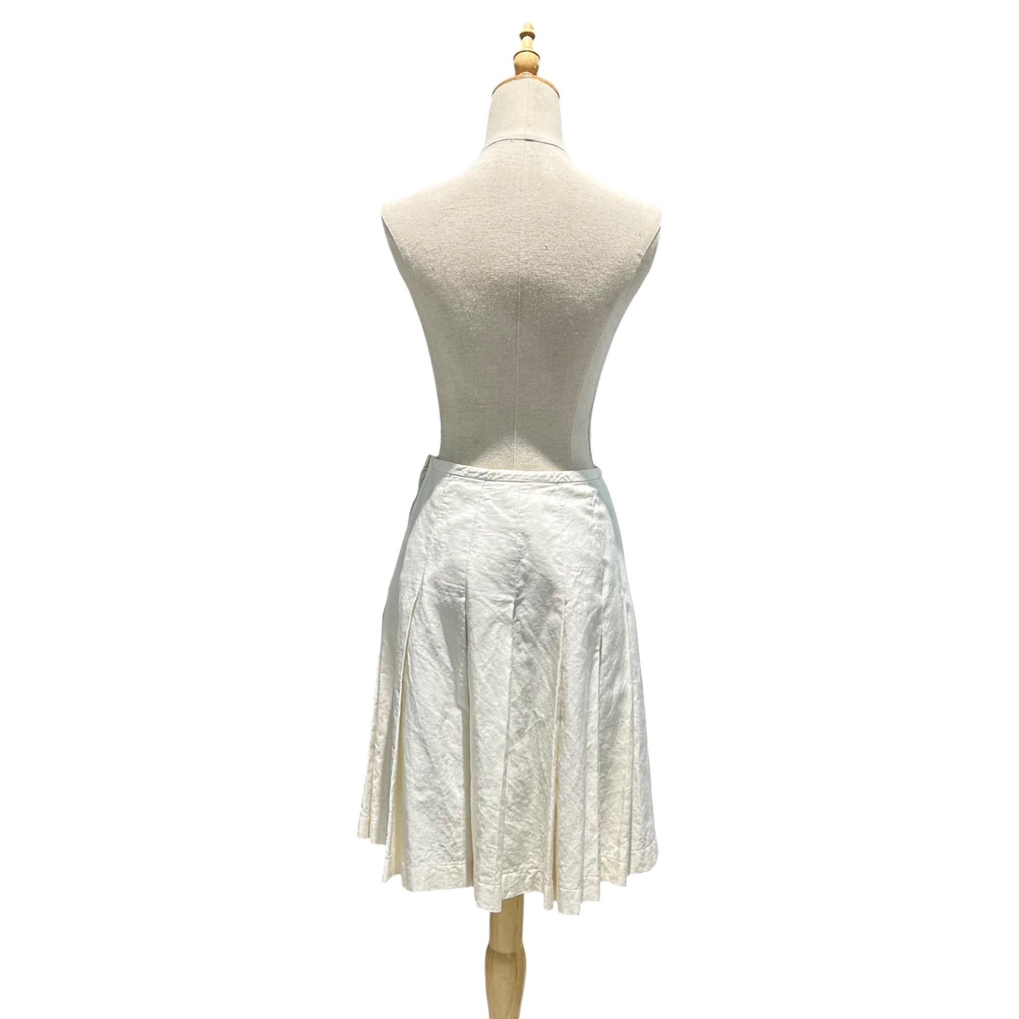 robe de chambre COMME des GARCONS(ローブドシャンブルコムデギャルソン) 2001SS Pleated Flare Skirt プリーツ フレア ひざ丈 スカート RS10035 M ホワイト AD2000 00's レーヨン