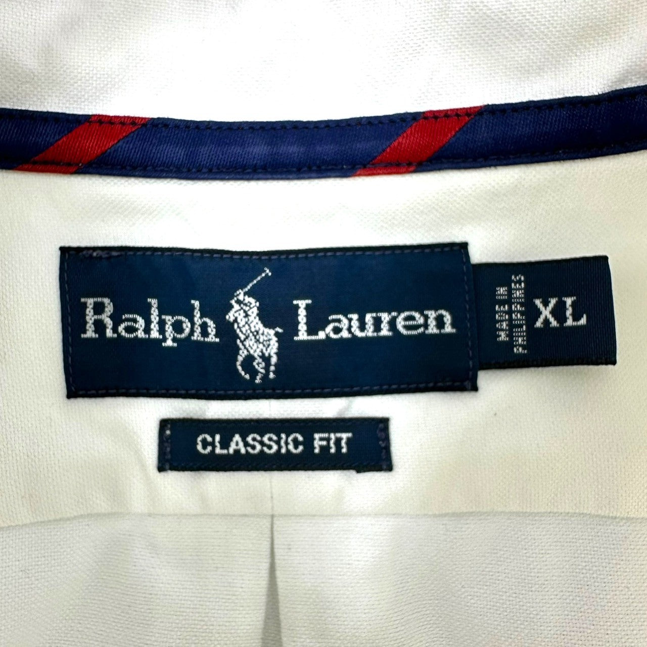 RALPH LAUREN(ラルフローレン) CLASSIC FIT Pony Logo BD L/S Shirt ポニー ロゴ  ビッグサイズ 長袖 シャツ XL ホワイト
