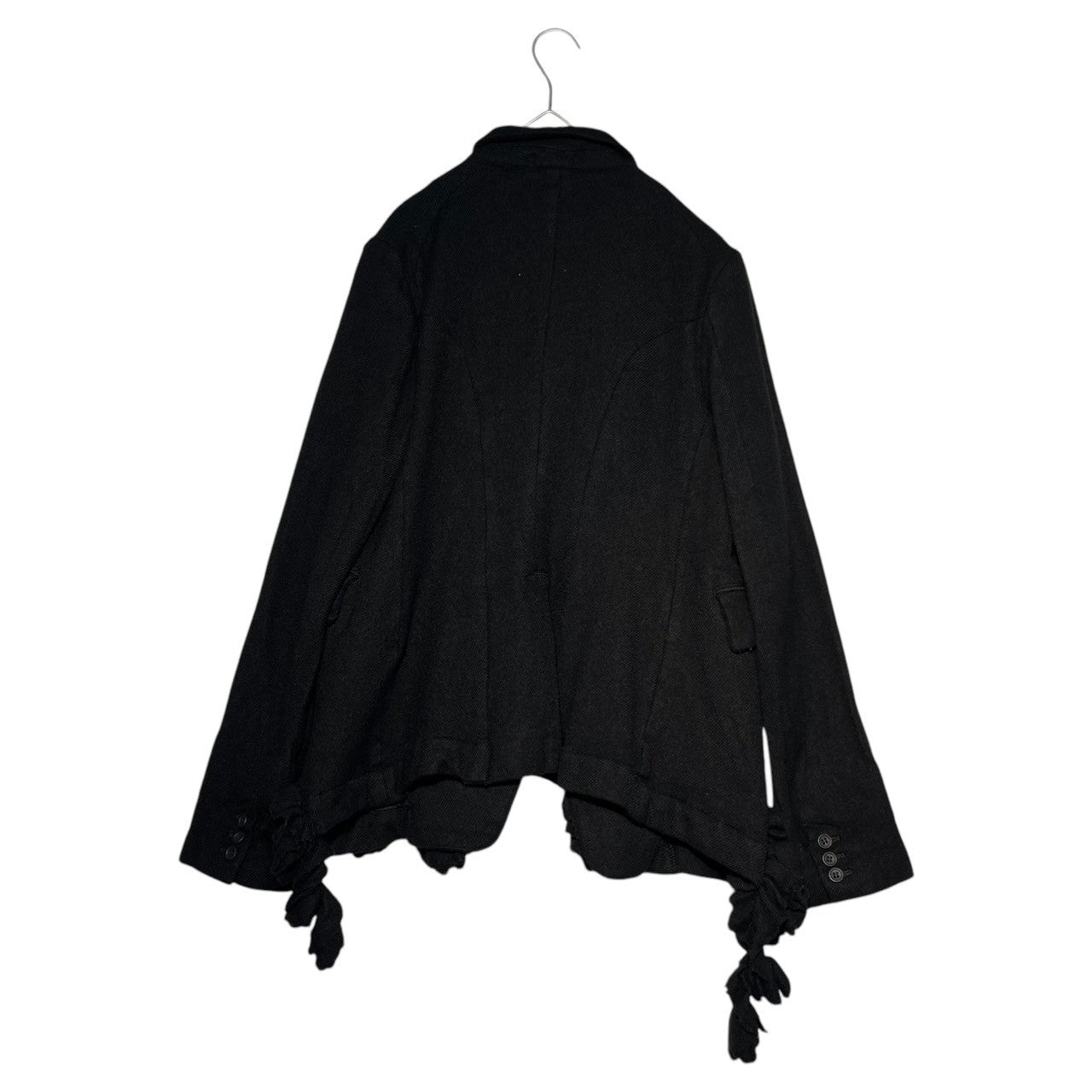 BLACK COMME des GARCONS(ブラックコムデギャルソン) 17AW Wool full-length front ruffle jacket ウール 縮絨 フロント フリル ジャケット 1T-J004 S ブラック AD2017