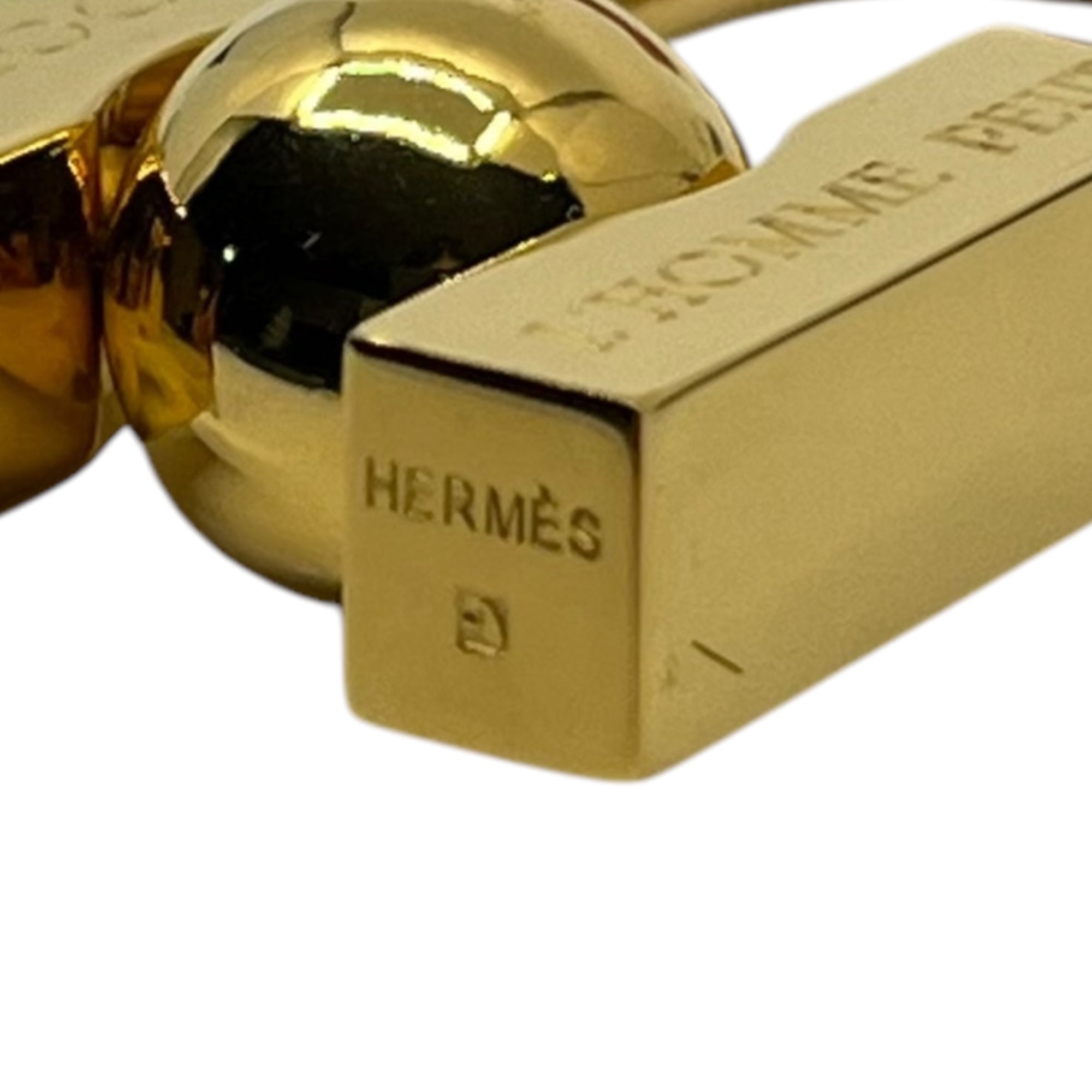 HERMES(エルメス) 2001年限定 Classic H and Earth Cadena Charm クラシックH 地球 テラ カデナ チャーム 年間テーマ 「A la Decouverte de beaute du monde」  ～未知なる地球の美を求めて～ ゴールド 箱付 ペンダントトップにも