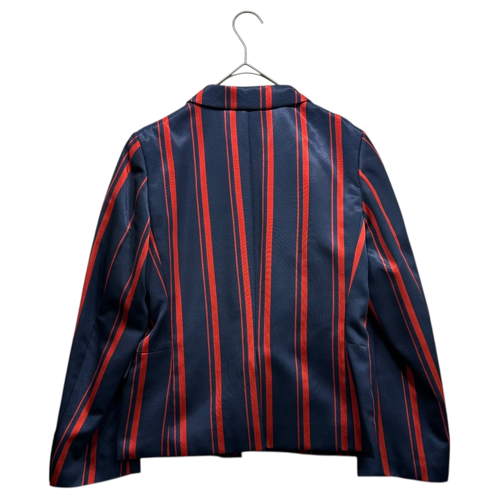 tricot COMME des GARCONS(トリココムデギャルソン) 12SS Front Ribbon Decorative Stripe Jacket フロント リボン 装飾 ストライプ ジャケット TI-J007 M ブルー×レッド AD2011