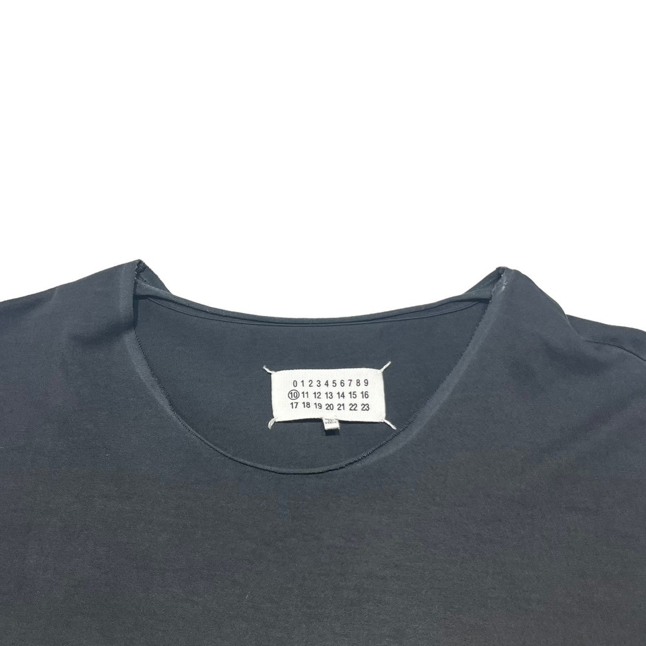 MAISON MARGIELA(メゾンマルジェラ) 22SS Oversized cut-off T-shirt オーバーサイズ カットオフ Tシャツ  S50GC0668 M ブラック ⑩ 10 ヴィンテージ加工