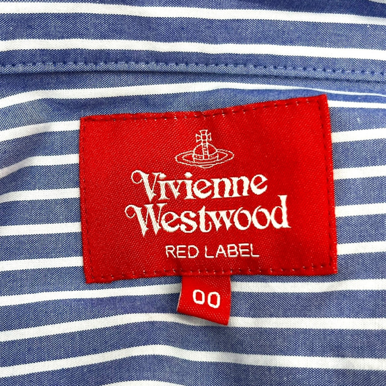 Vivienne Westwood RED LABEL(ヴィヴィアンウエストウッドレッドレーベル) Side pocket striped love shirt dress サイドポケット ストライプ ラブシャツ ワンピース 16-12-812005 00(FREE) スカイブルー