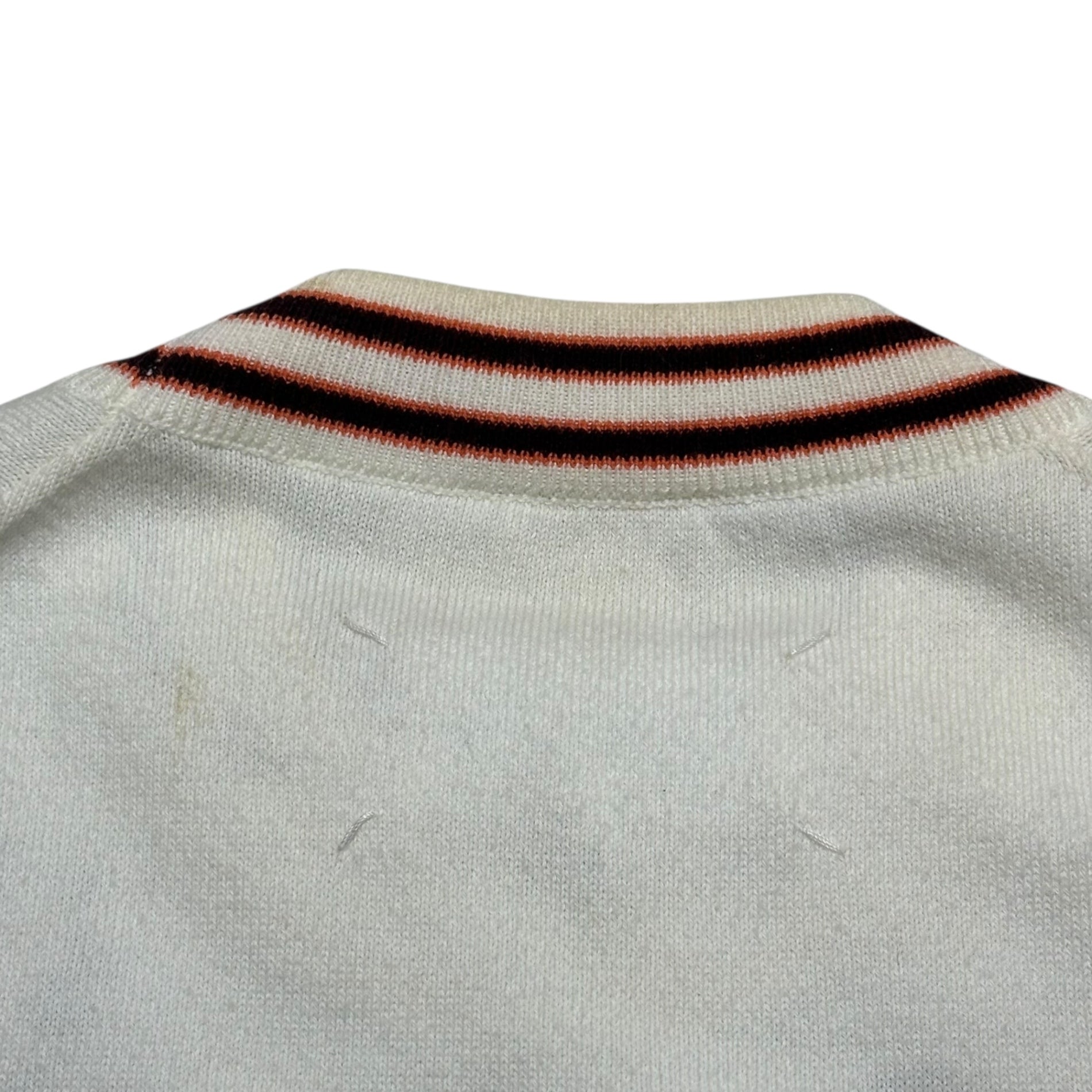 MAISON MARGIELA(メゾンマルジェラ) 16SS Destroy Sheer Cotton Knit デストロイ シアー コットン ニット S50HA0626 M ホワイト ダメージ加工