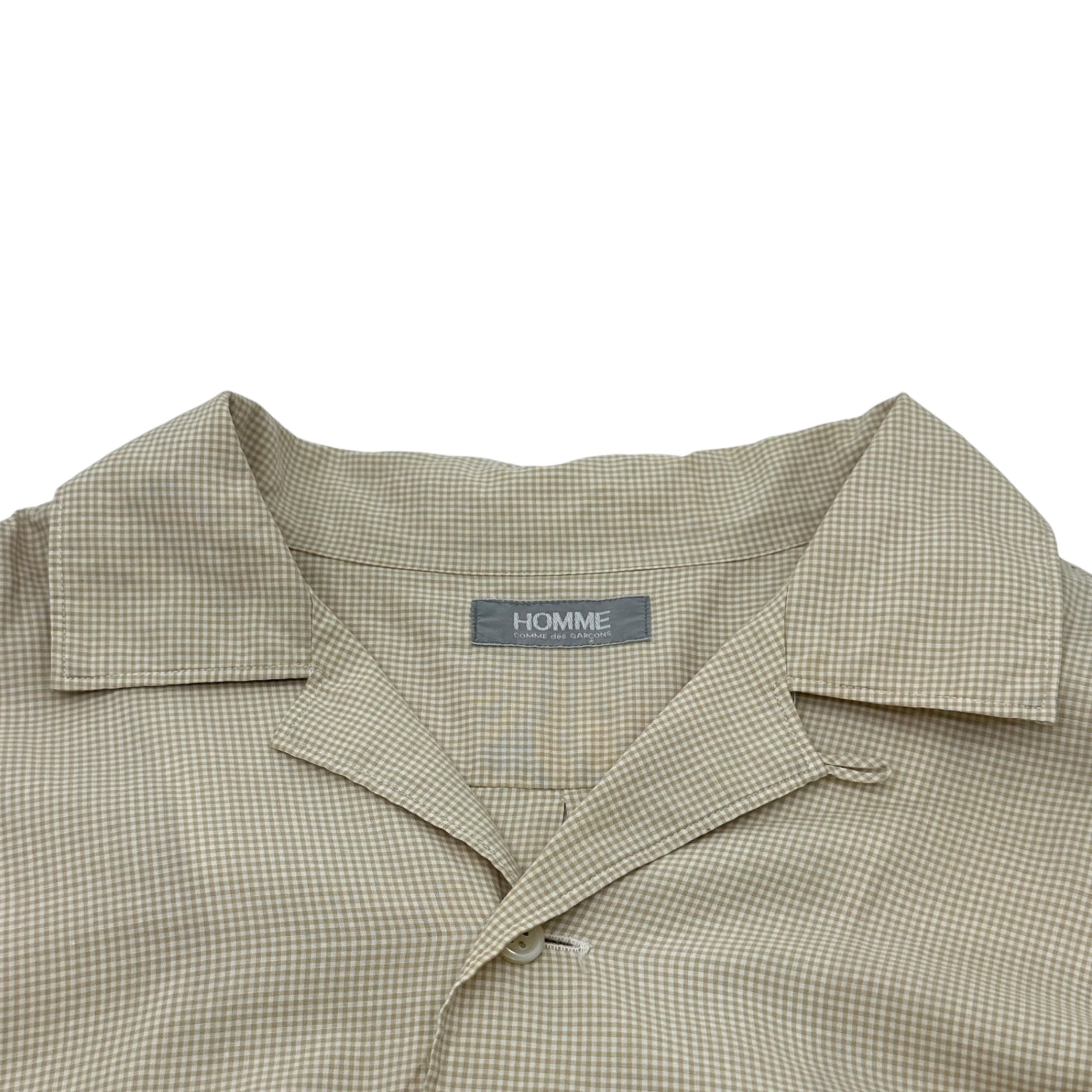 COMME des GARCONS HOMME(コムデギャルソンオム) 78~83's Big Homme Open Collar S/S Oversized Shirt デカオム 開襟 半袖 オーバーサイズ シャツ 表記無(XL程度) ベージュ 70's~80's 70年代～80年代 川久保玲本人期