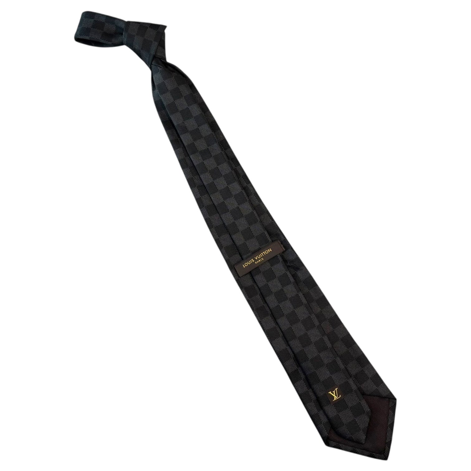 ルイヴィトン LOUIS VUITTON ネクタイ ダミエ ブラック シルク LOUIS VUITTON(ルイヴィトン) Damier Graphite Silk Tie 9cm ダミエ