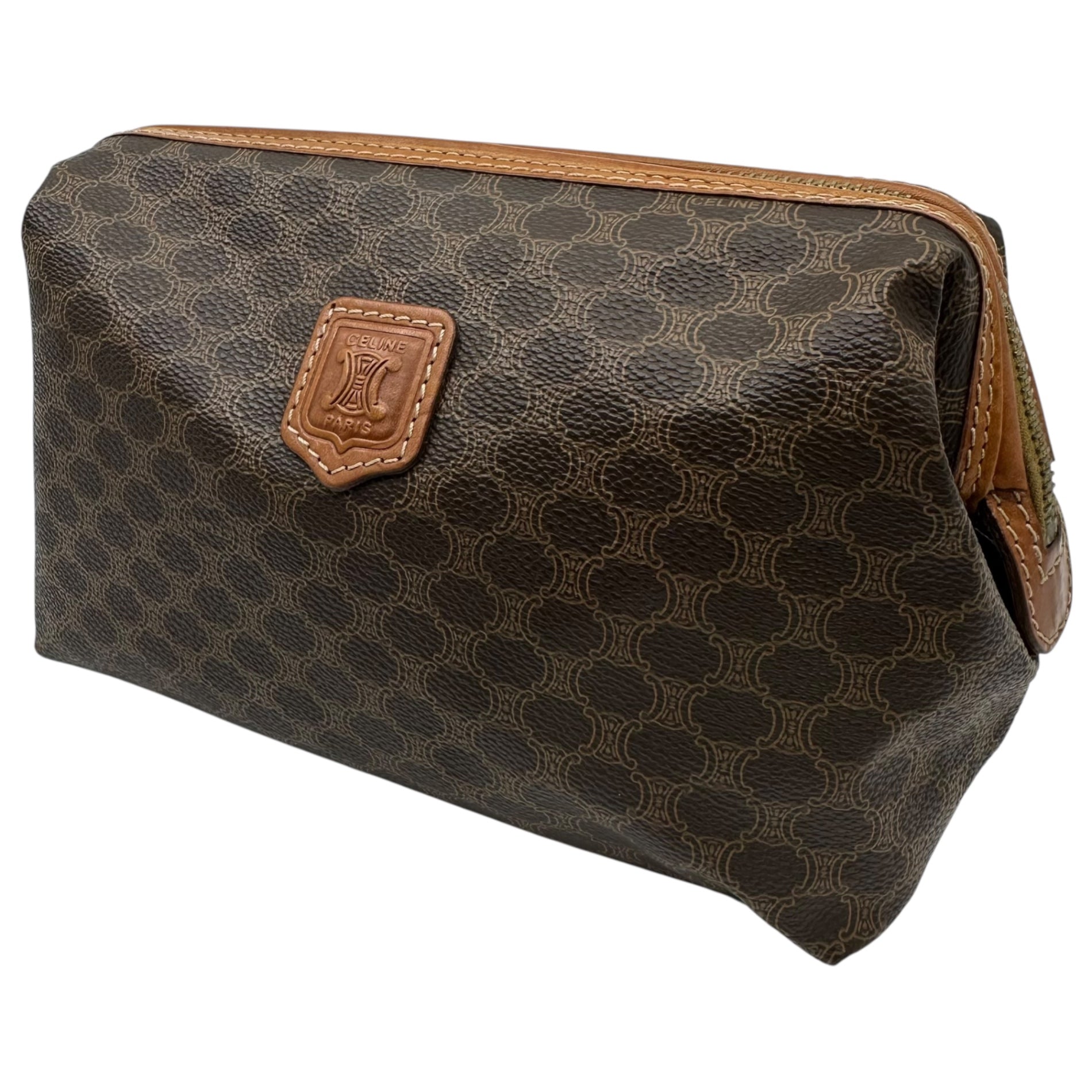 CELINE(セリーヌ) Macadam Pattern Cosmetic Pouch マカダム柄 コスメ ポーチ ブラウン OLD オールド