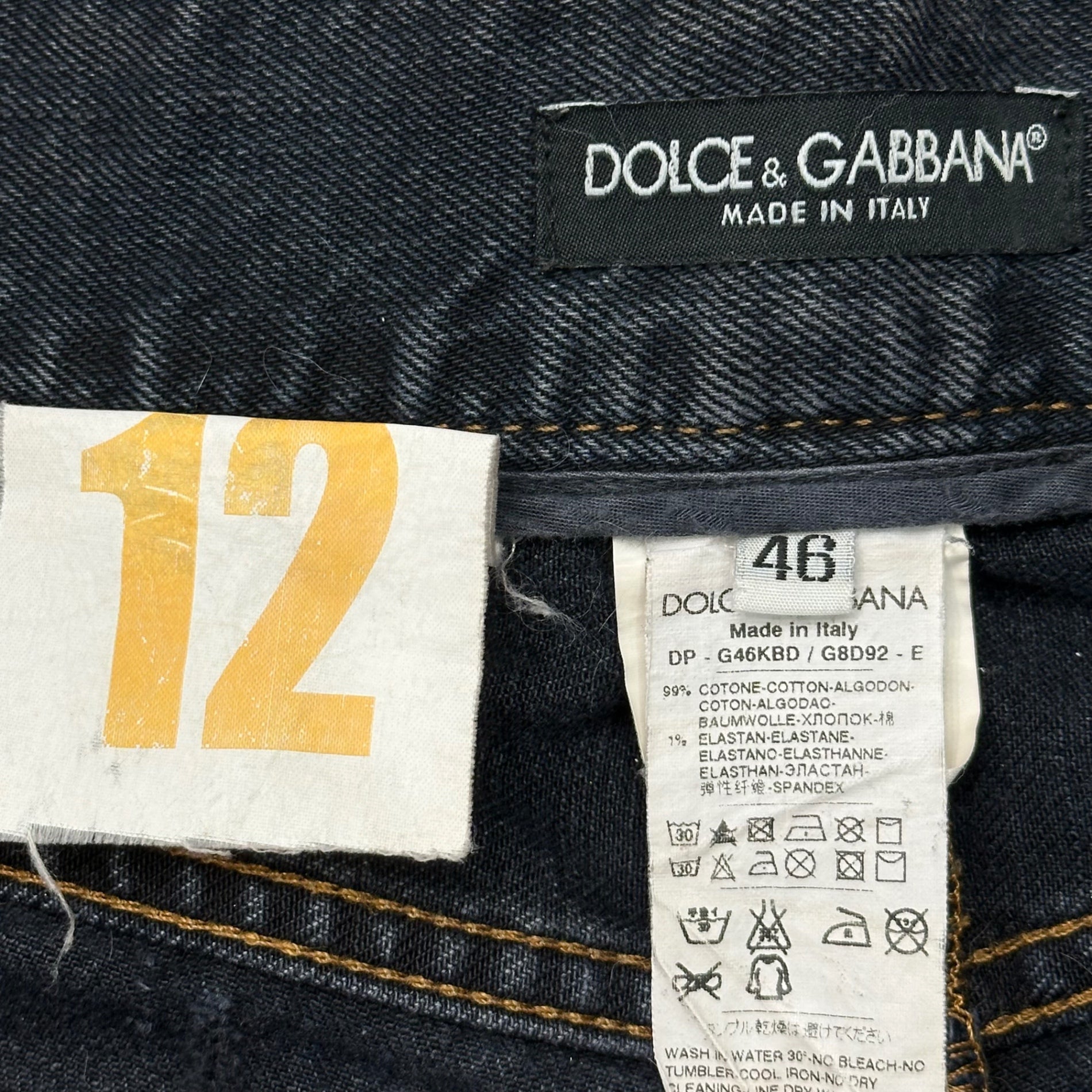 DOLCE&GABBANA(ドルチェ&ガッバーナドルガバ) Low-rise denim pants ローライズ デニム パンツ 46 インディゴ