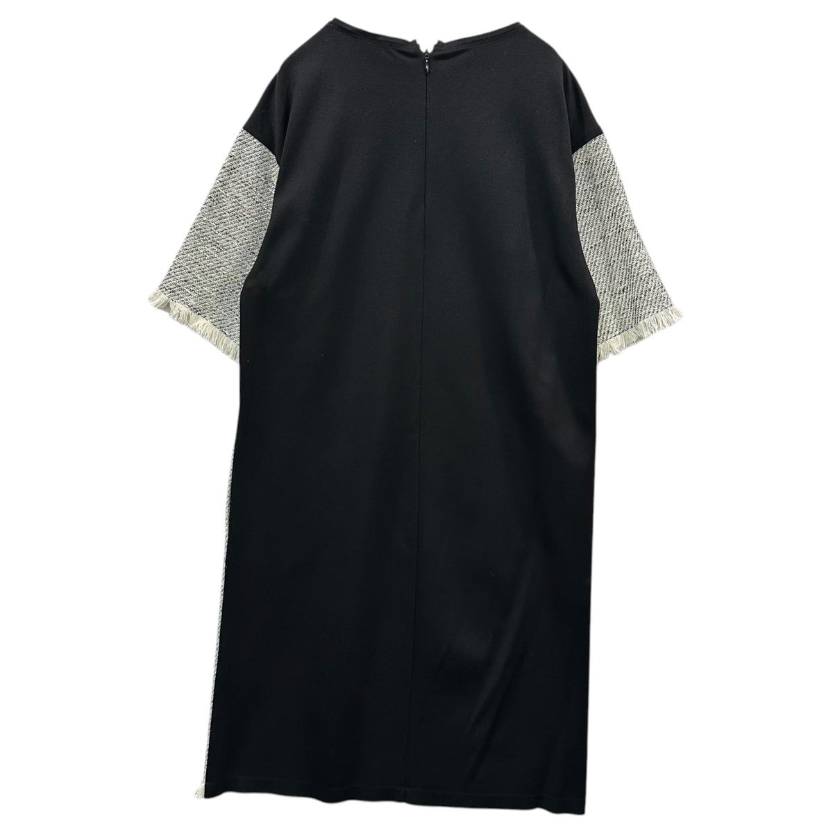 LANVIN en Bleu(ランバンオンブルー) S/S Tweed Panel Dress ツイード 切替 半袖 ワンピース 3776325 38 ホワイト