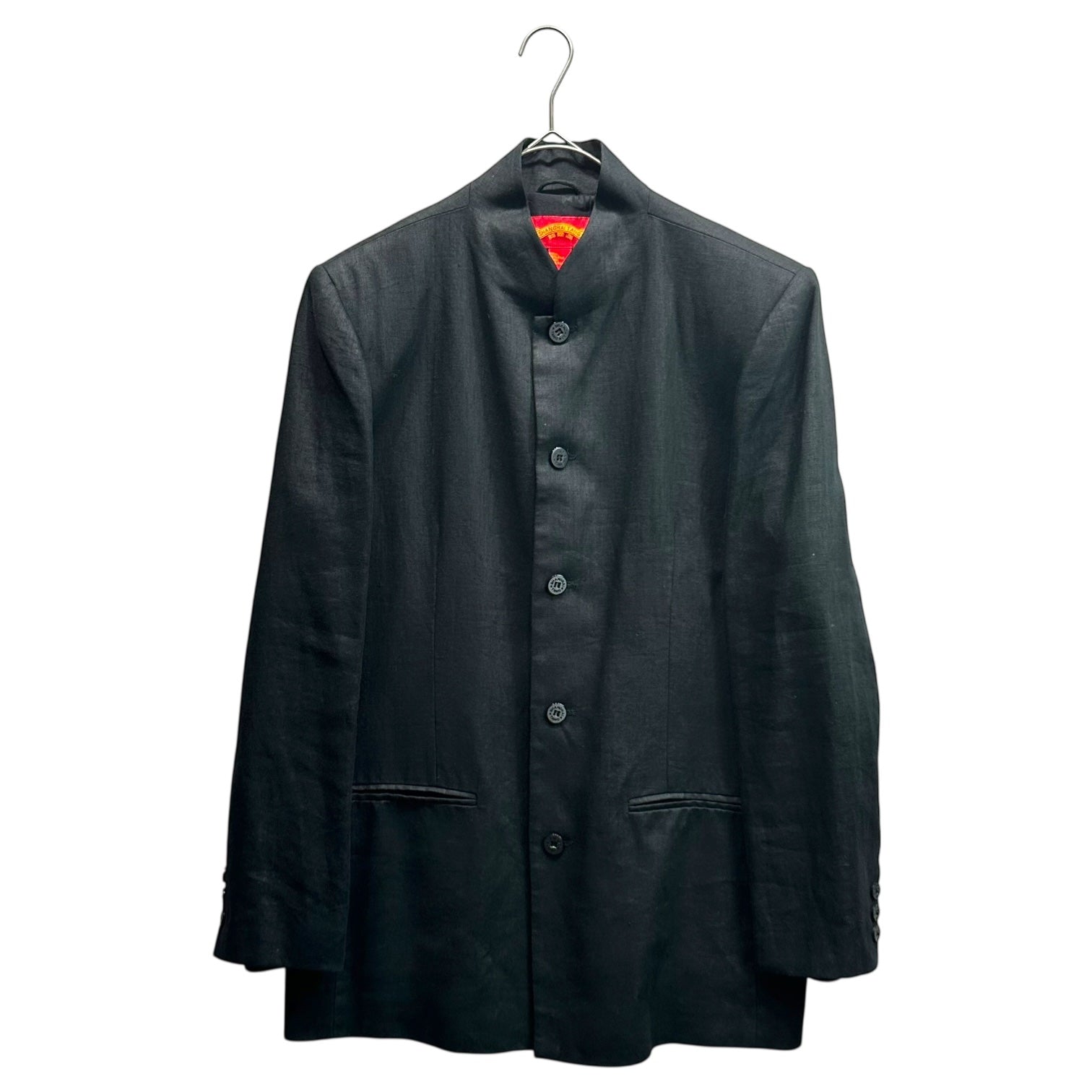 SHANGHAI TANG(シャンハイタン) All Silk Mao Collar Jacket オールシルク マオカラー ジャケット US40(L程度) ブラック