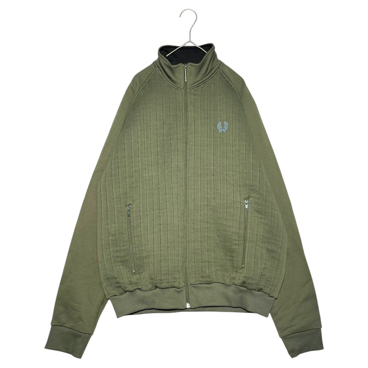 FRED PERRY(フレッドペリー) Striped stitch track jacket ストライプ ステッチ トラック ジャケット J1378 L オリーブ