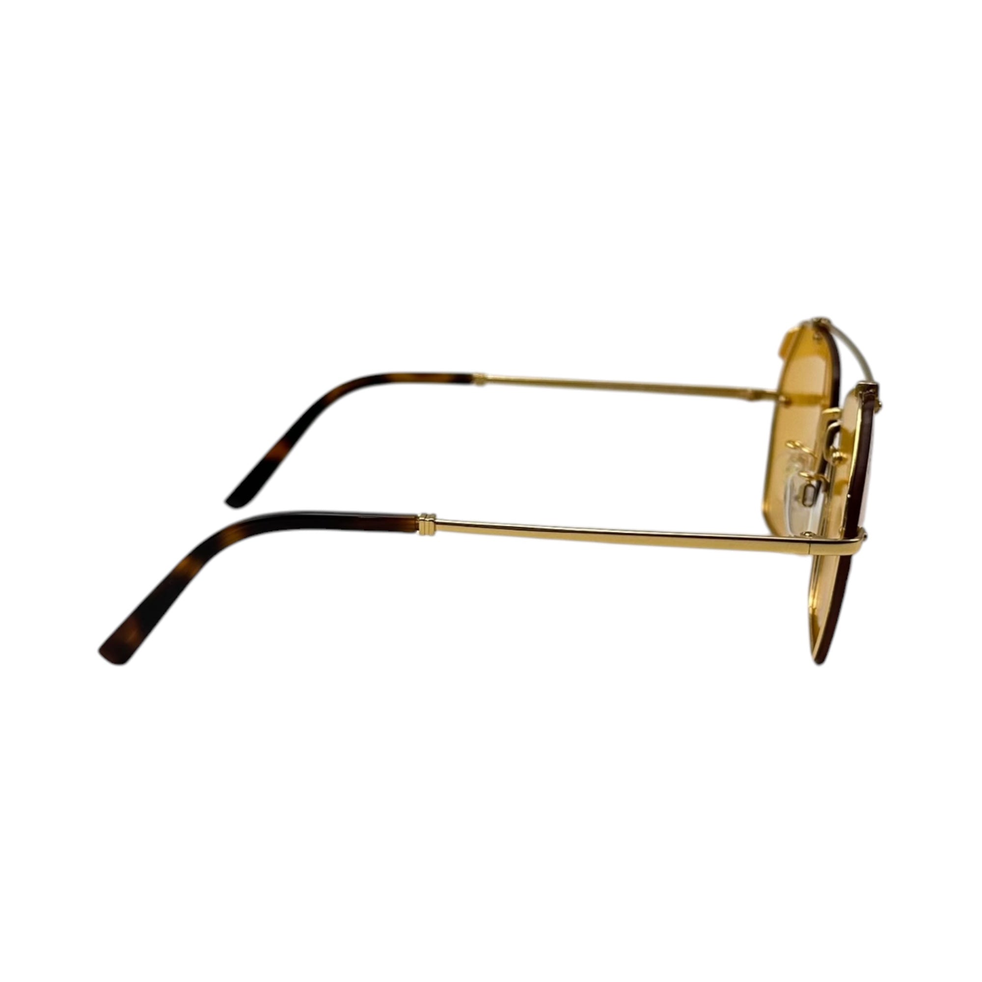 BALLY(バリー) Gold Hexagonal Full rim Sunglasses ヘキサゴナル フルリム サングラス ダブルブリッジ BY0011-H 57□19-145 ゴールド×ブラウン 眼鏡 メガネ
