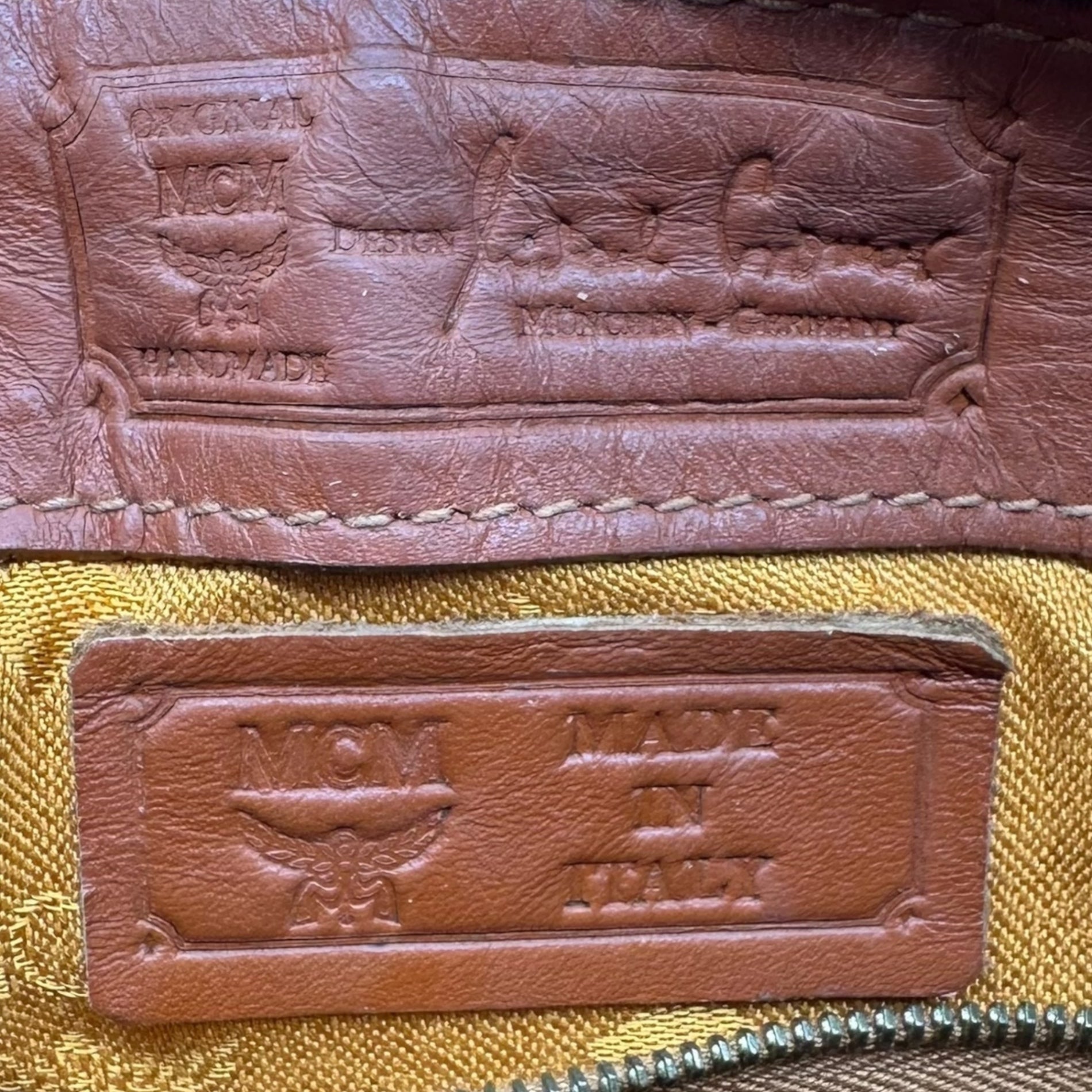 MCM(エムシーエム) Monogram Mini Boston Bag モノグラム ミニ ボストン バッグ ブラウン ハンド