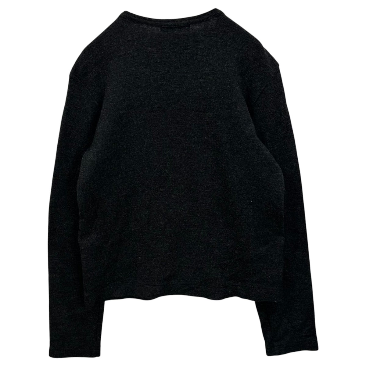 tricot COMME des GARCONS(トリココムデギャルソン) 2002AW Paint Logo Crewneck Knit ペンキロゴ クルーネック ニット TH-T048 FREE チャコールグレー×ホワイト AD2002 00s アーカイブ