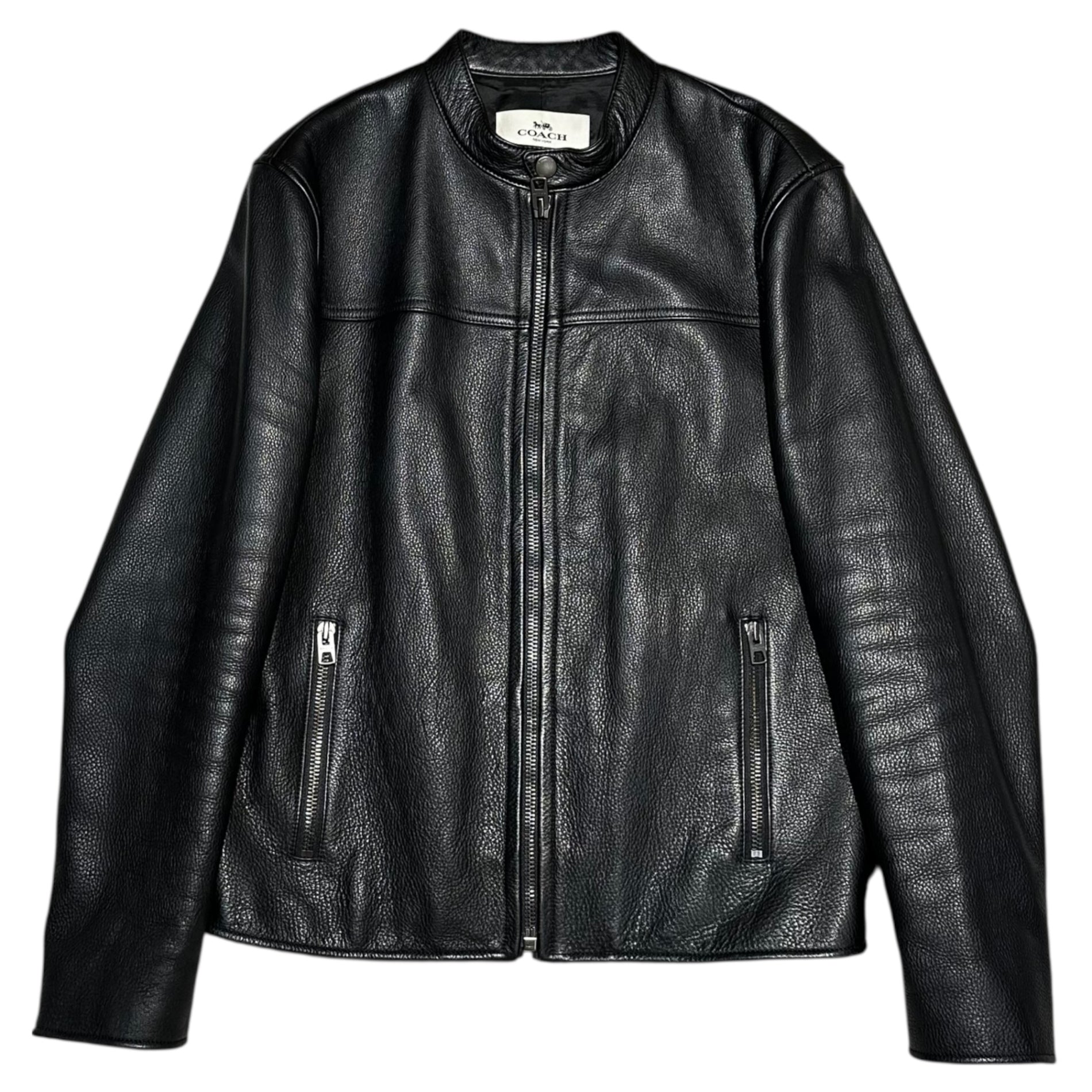 COACH(コーチ) Cowhide Single Rider Jacket カウハイド シングル ライダース ジャケット F86594 M ブラック 牛革 レザー