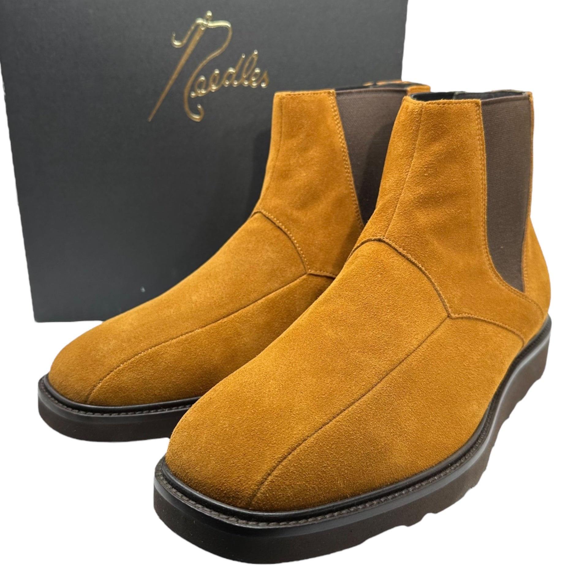 NEEDLES(ニードルズ) SQUARE TOE CHELSEA BOOT スクエアトゥ スウェード サイドゴア ブーツ 41(約26.5-27cm) ブラウン チェルシー