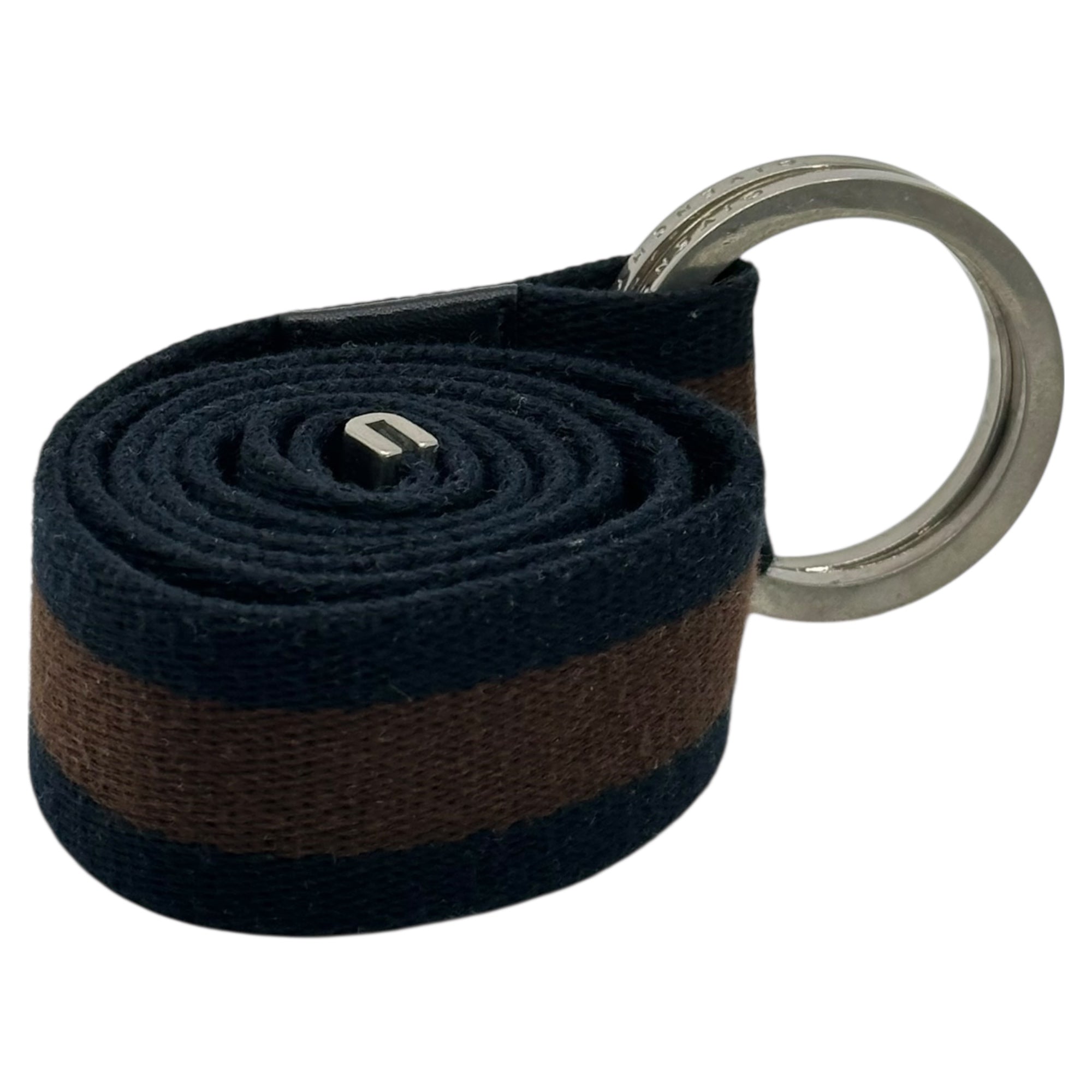 GIVENCHY(ジバンシィ) Stripe Ring Belt ストライプ リング ベルト M ネイビー×ブラウン