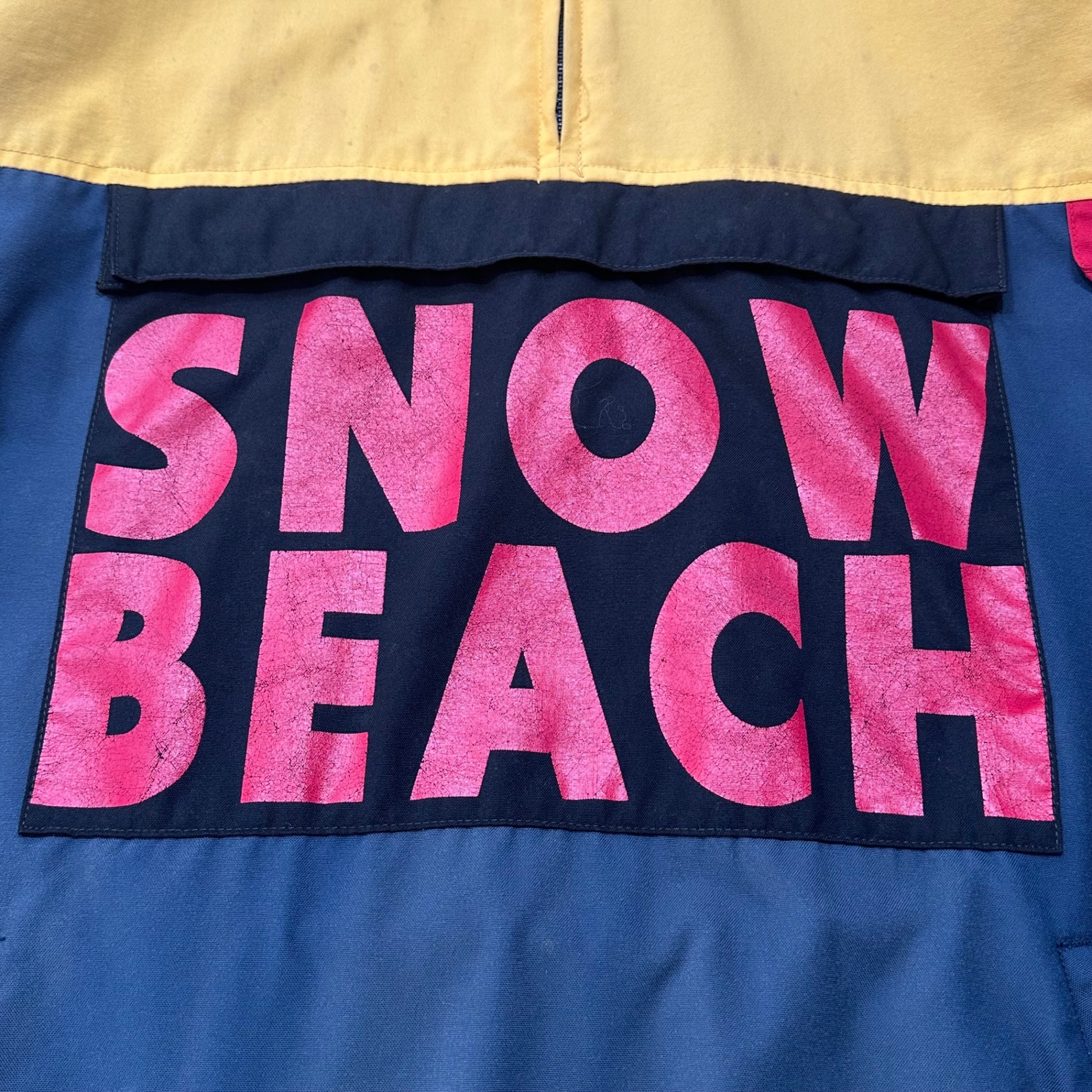 POLO RALPH LAUREN(ポロラルフローレン) 90's original "snow beach" Anorak jacket オリジナル スノー ビーチ アノラック ジャケット  L イエロー×レッド 1993 90年代 ヴィンテージ 稀少品