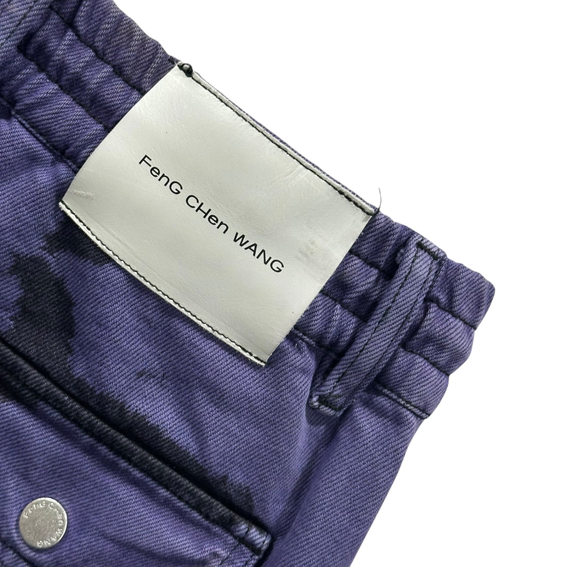 Feng Chen Wang(フェンチェンワン) TIE DYE DENIM JACKET & TECHNICAL CARGO PANTS タイダイ デニム ジャケット  & テクニカル カーゴ パンツ FF12JAC127 FF12TRO509 S パープル×ブラック セットアップ 上下セット