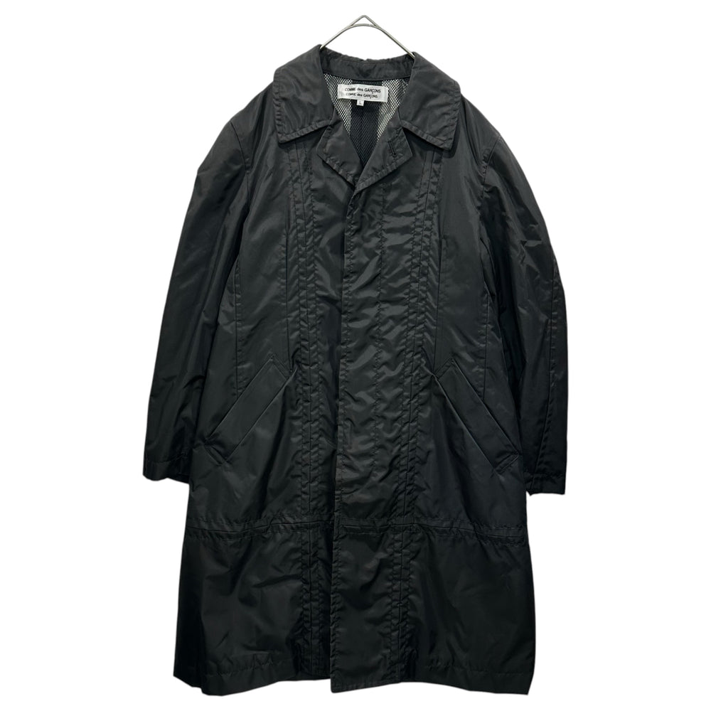 COMME des GARCONS COMME des GARCONS(コムデギャルソンコムデギャルソン) 2005AW Nylon Stitched Balmacaan Coat 裏ボア ナイロン ステッチ ステンカラー コート RP-C002 L ブラック AD2005 00's
