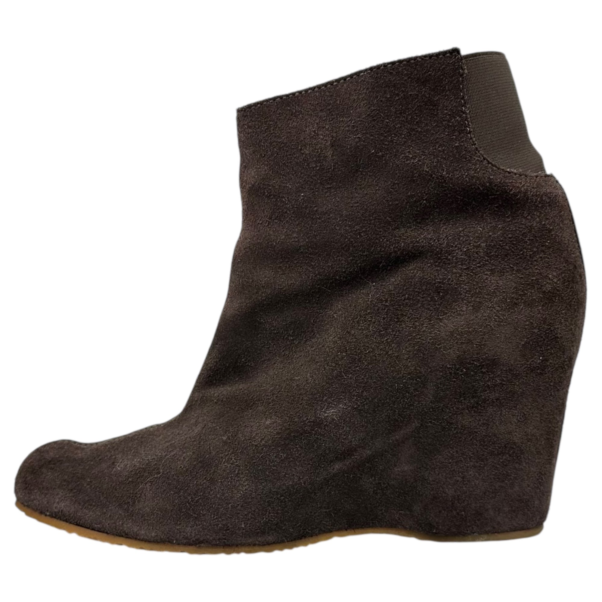 MM6 Maison Margiela(エムエムシックス) Wedge Sole Heel Suede Bootie ウェッジ ソール ヒール スウェード ブーティ 38(24cm程度) ブラウン ブーツ