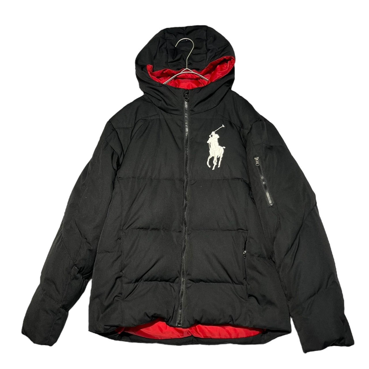 POLO RALPH LAUREN(ポロラルフローレン) Big Pony Logo Hooded Padded Jacket ビッグポニー ロゴ  フーデッド 中綿 ジャケット L(レディースM程度) ブラック キッズ