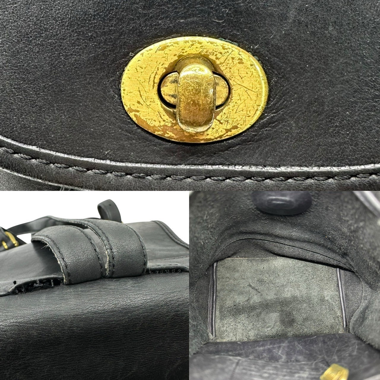 COACH(コーチ) OLD COACH leather mini rucksack レザー ミニ リュック 101-78 ブラック