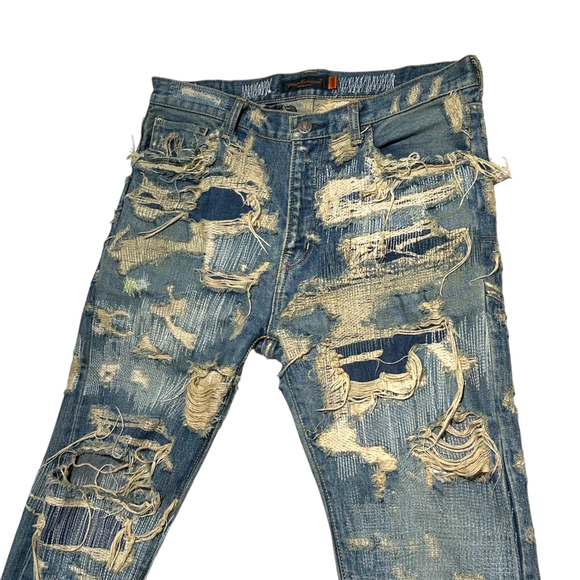 【近日公開】UNDERCOVERISM(アンダーカバイズム) 05AW 85 DENIM Hard Crash Denim Pants 85デニム ハード クラッシュ デニム パンツ 5A240-P2 3(Ｍ～L程度) インディゴ