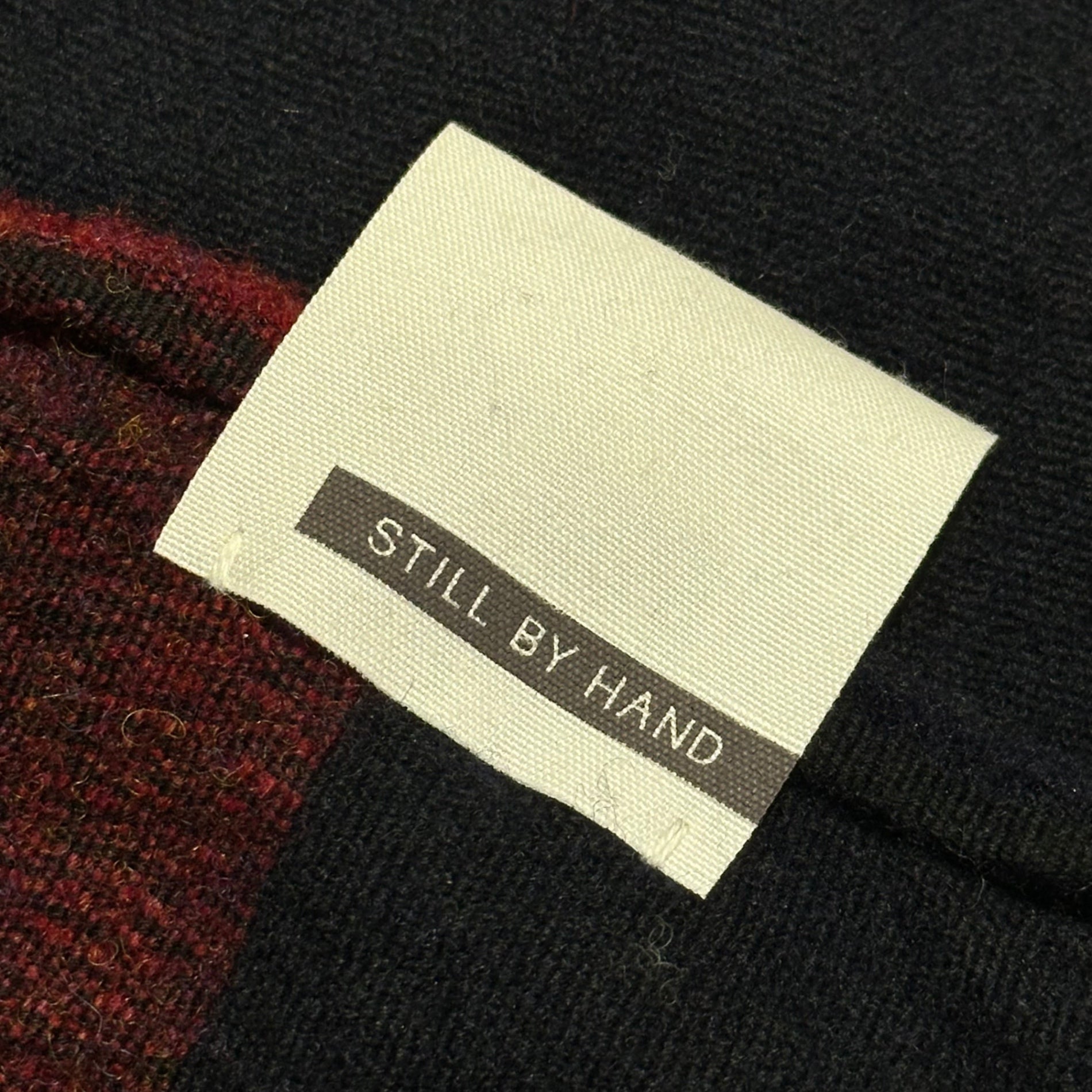 STILL BY HAND(スティルバイハンド) Switch Wool Scarf 切替 ウール マフラー ネイビー×ボルドー