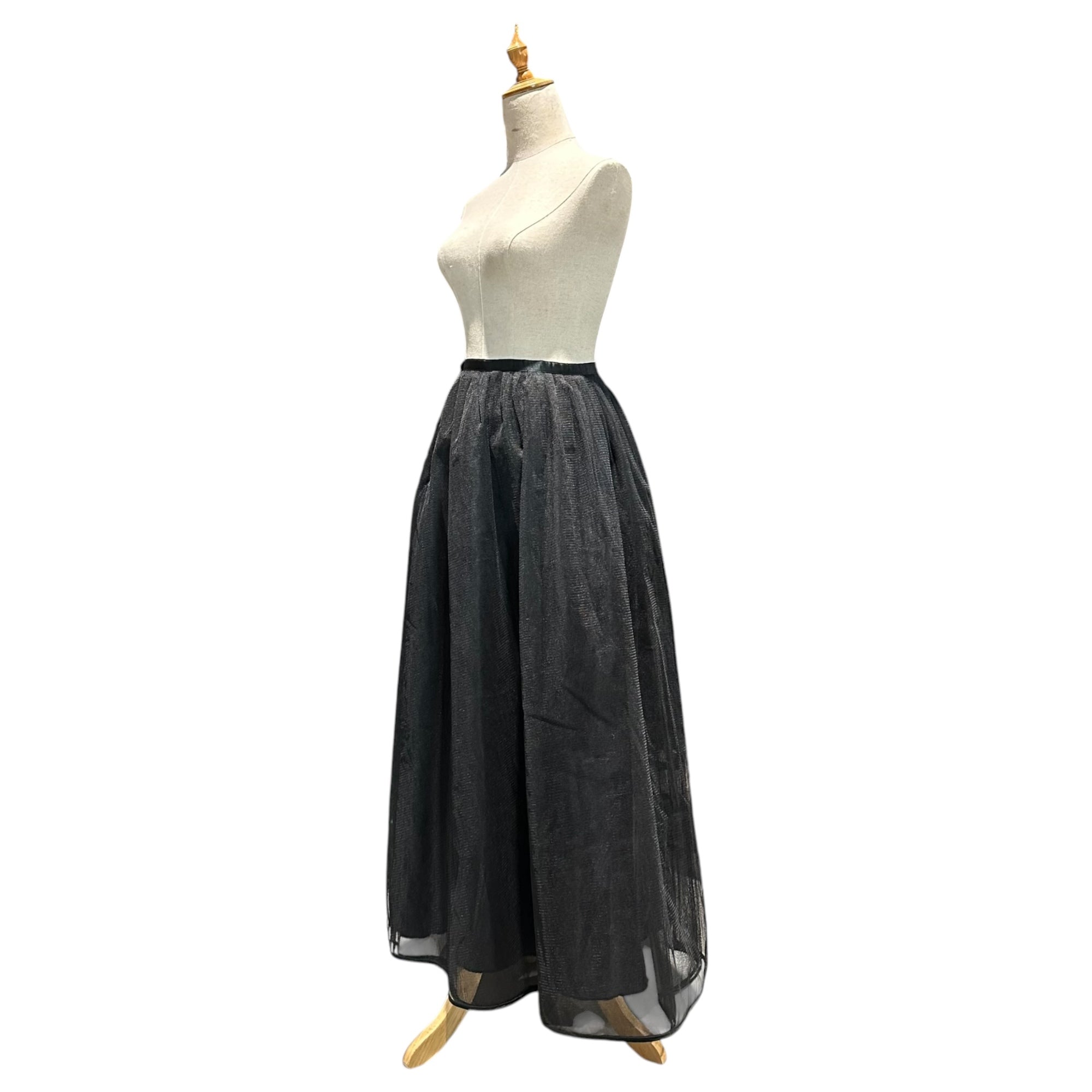 VINTAGE(ヴィンテージ) tulle fulled long volume skirt チュールのボリューム感たっぷりのロングスカート 表記なし(S~M程度) ブラック