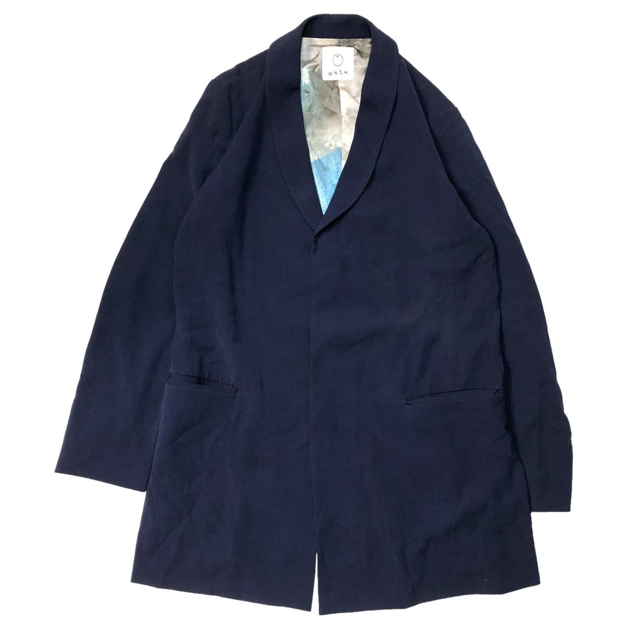 ohta(オオタ) Triacetate polyester wide jacket トリアセテート ポリ ワイド ジャケット SIZE FREE ネイビー