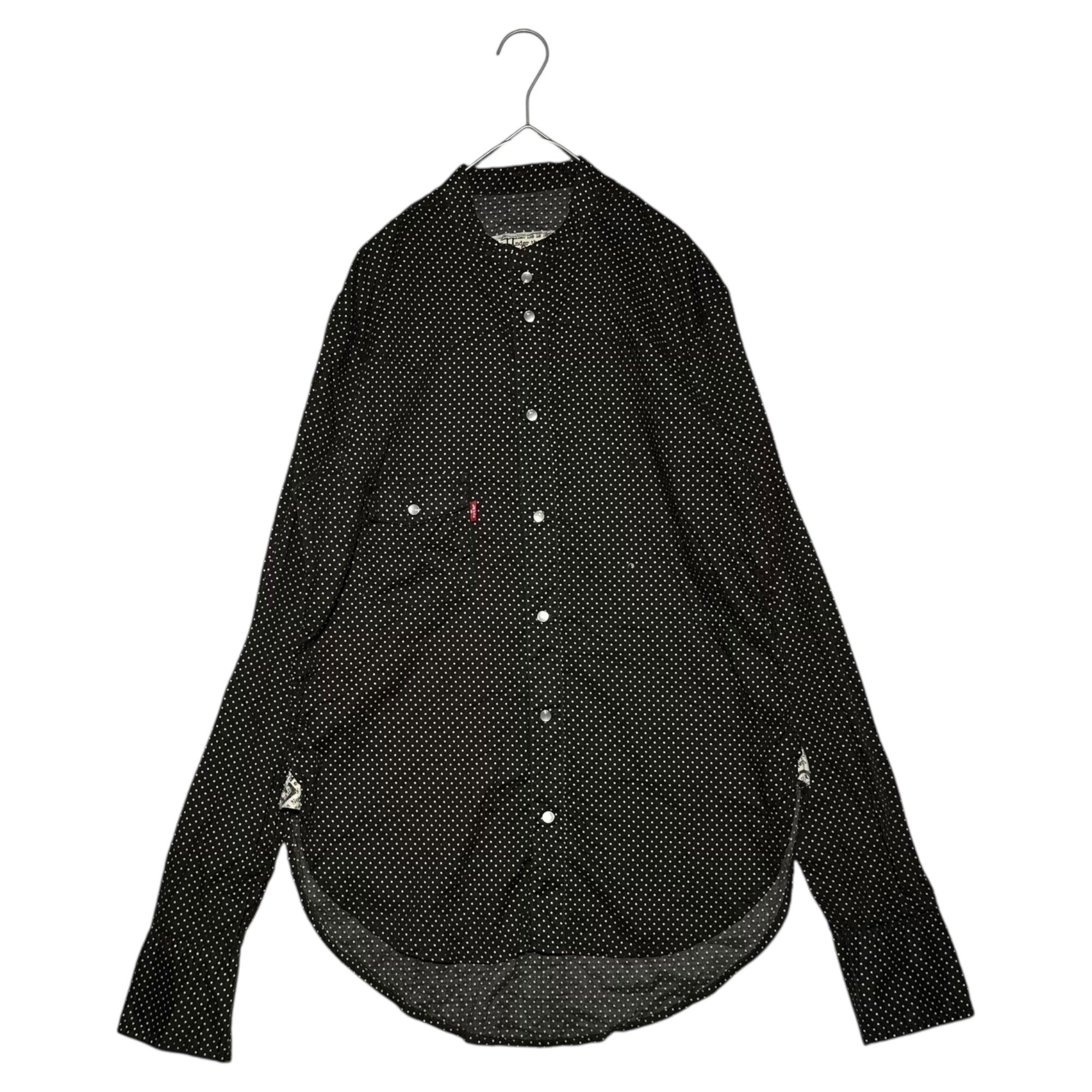 Levi's® Lefty Jean by Takahiro Kuraishi(リーバイス レフティージーン) Side slit dot pattern collarless shirt サイドスリット ドット柄 ノーカラーシャツ LPCL06-101S M ブラウン×ホワイト 宮下貴裕×倉石一樹 コラボアイテム