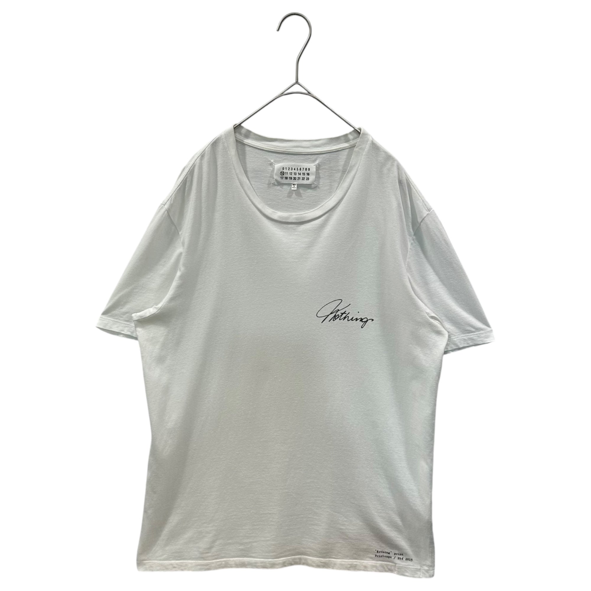 MAISON MARGIELA(メゾンマルジェラ) 2015SS 10 Nothing Tee プリント Tシャツ S30GC0503 48 ホワイト