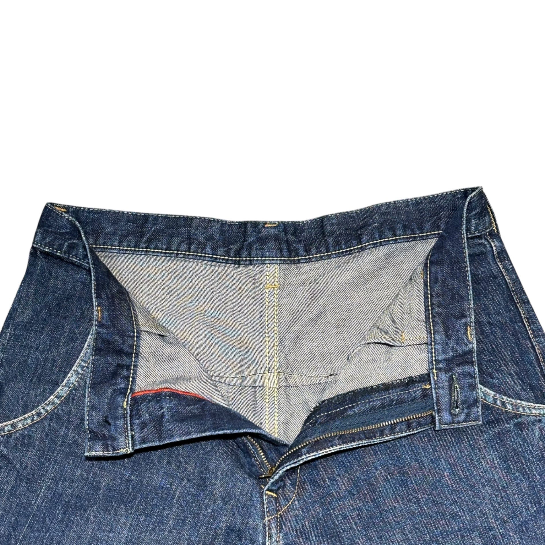 Y's(ワイズ) 09AW Curved Hem Pocket Wide Denim Pants カーブ 変形 裾ポケット ワイド デニム パンツ YZ-P02-008 2(S) インディゴ