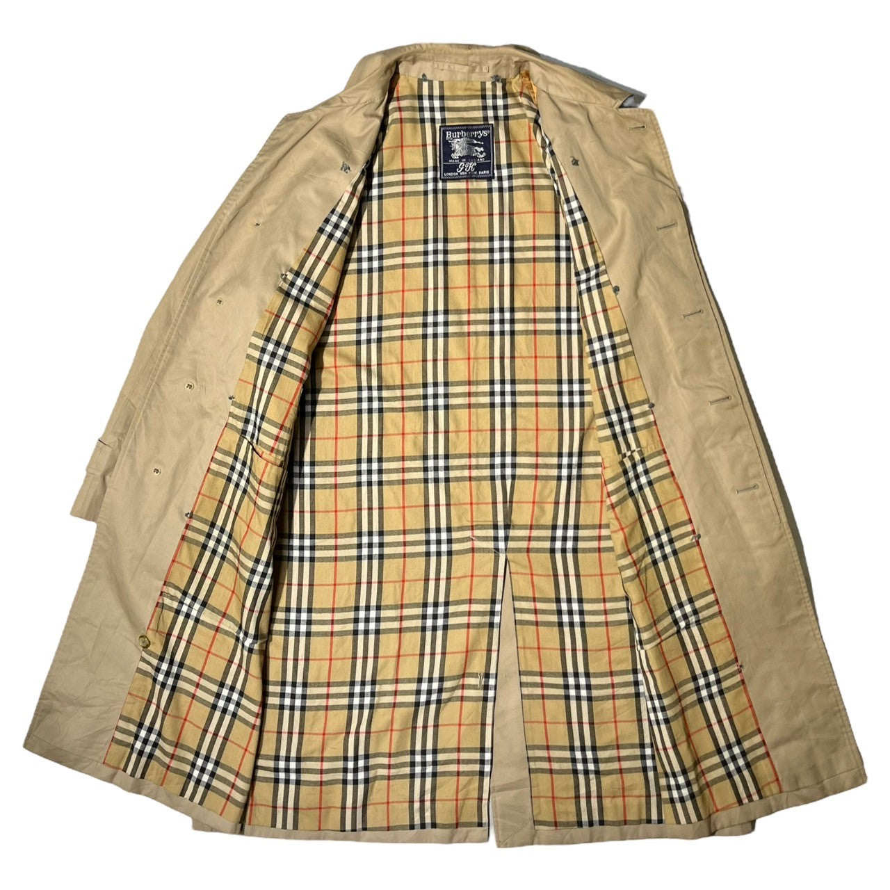 Burberrys(バーバリーズ) 90's Nova Check Lining Stainless Steel Collar Coat ノヴァチェック ライニング ステンカラー コート 52(L程度) ベージュ 90年代 定番