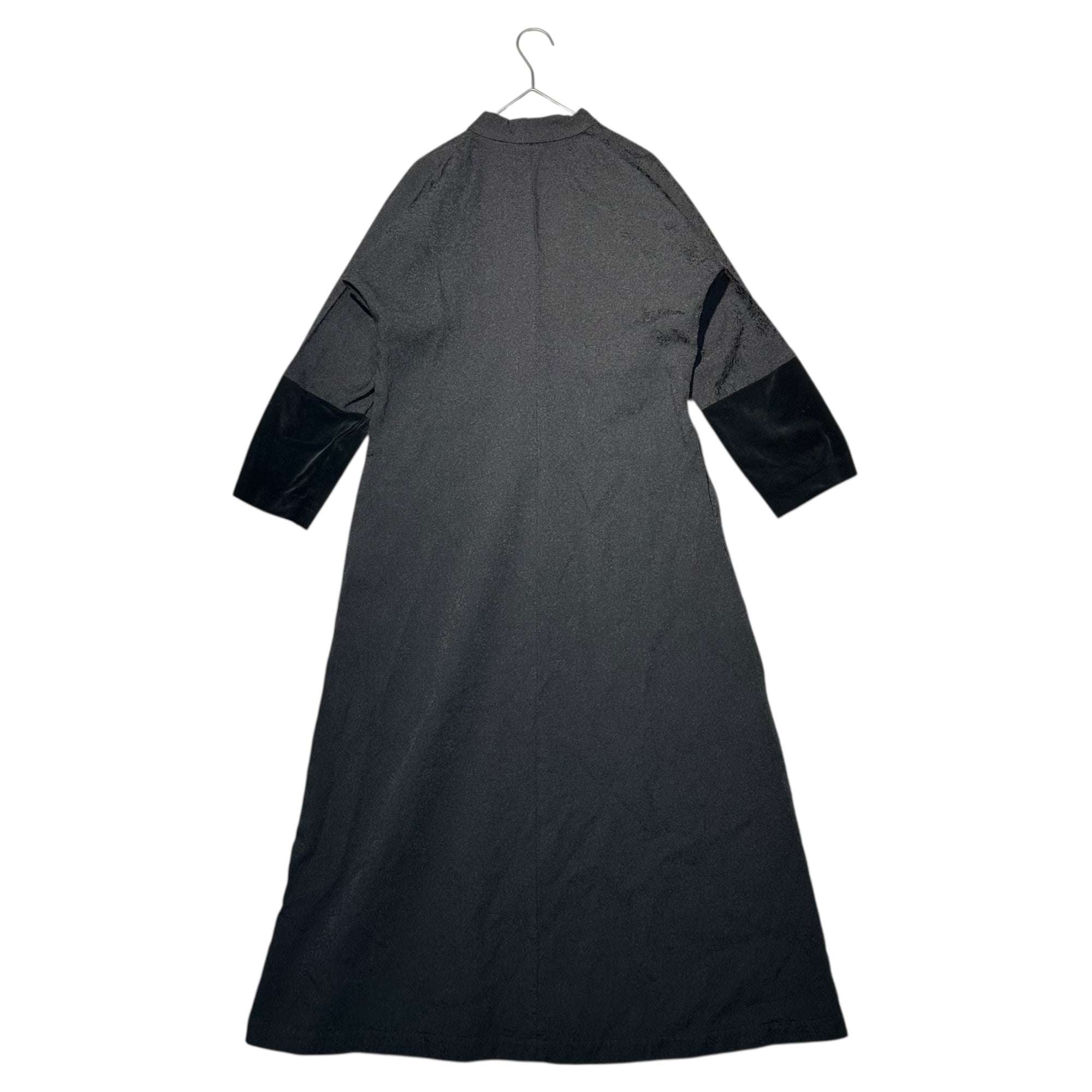 COMME des GARCONS COMME des GARCONS(コムデギャルソンコムデギャルソン) 15AW Sleeve Velour Panel China Dress 袖 ベロア 切替 チャイナ ドレス RP-O003 S ブラック AD2015 ロング ワンピース
