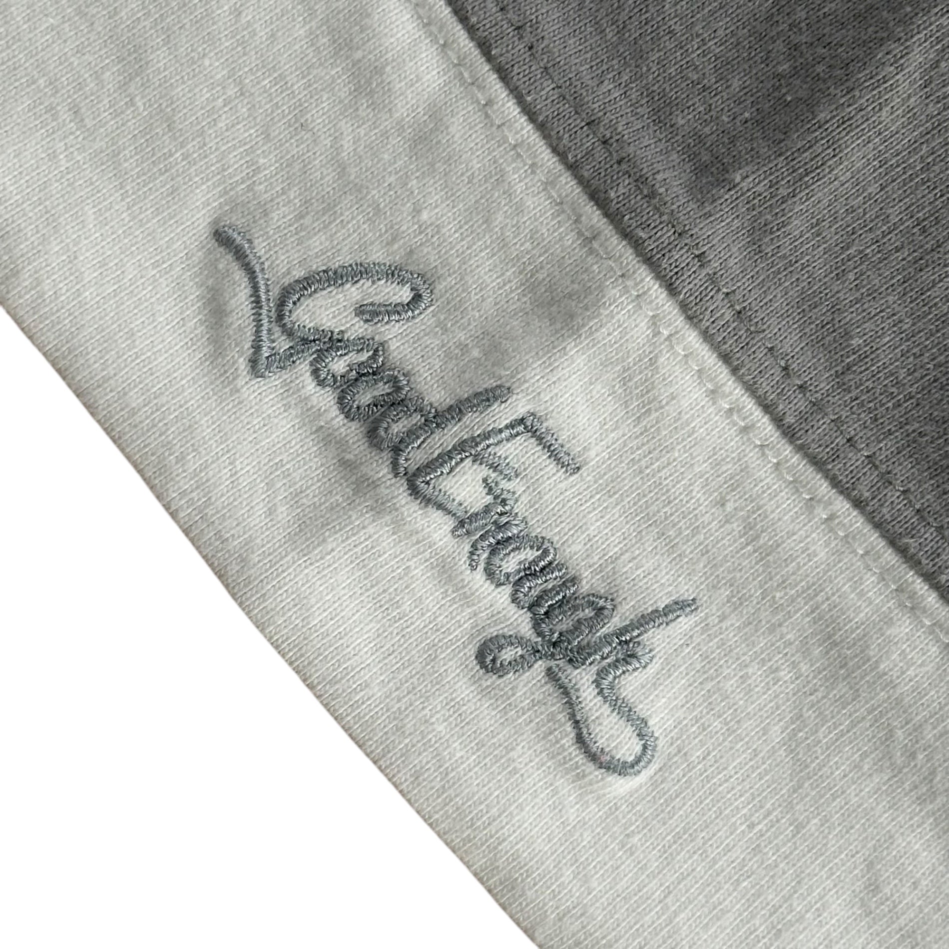 GOODENOUGH(グッドイナフ) 90’s Line-blocked s/s T-shirt ライン 切替 半袖 Tシャツ 表記消(M程度) ホワイト×グレー