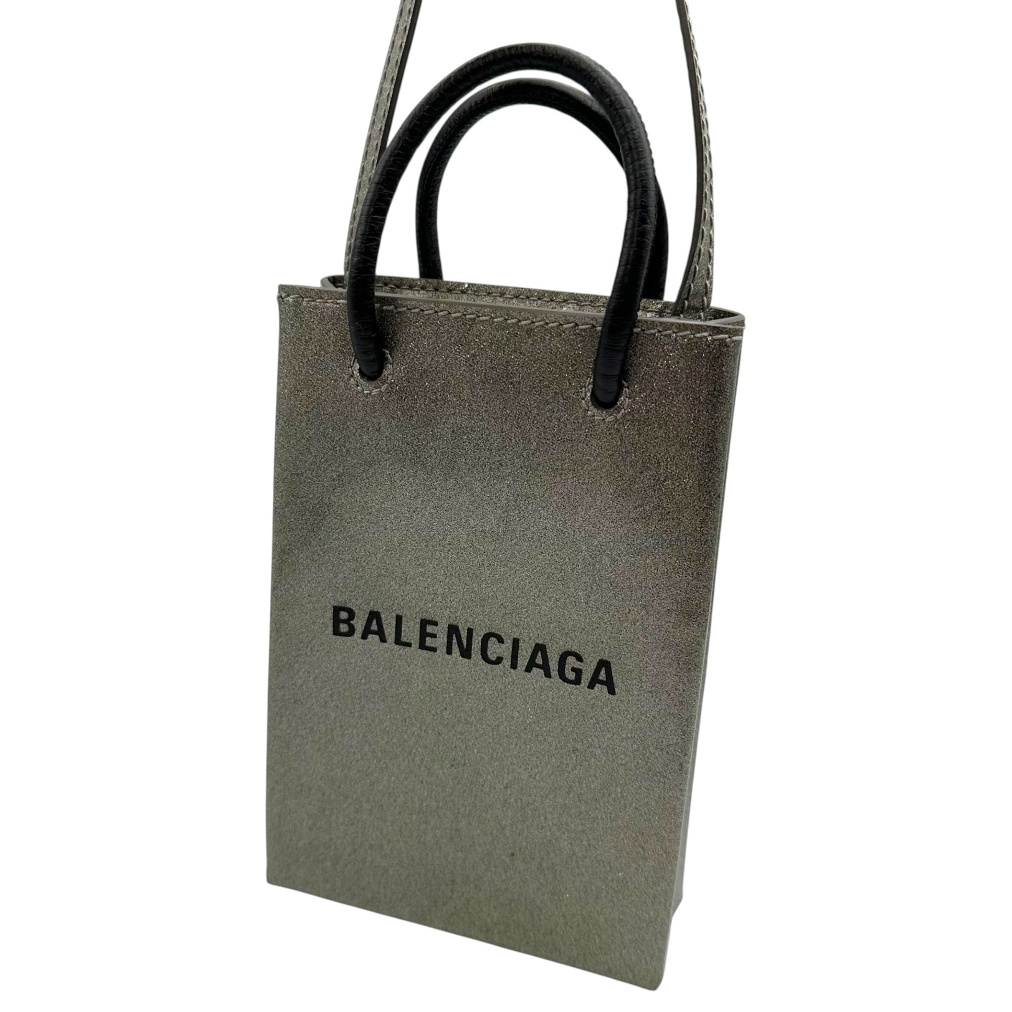 BALENCIAGA(バレンシアガ) Shopping North South フォンホルダー バッグ 535269 シルバー ショルダー