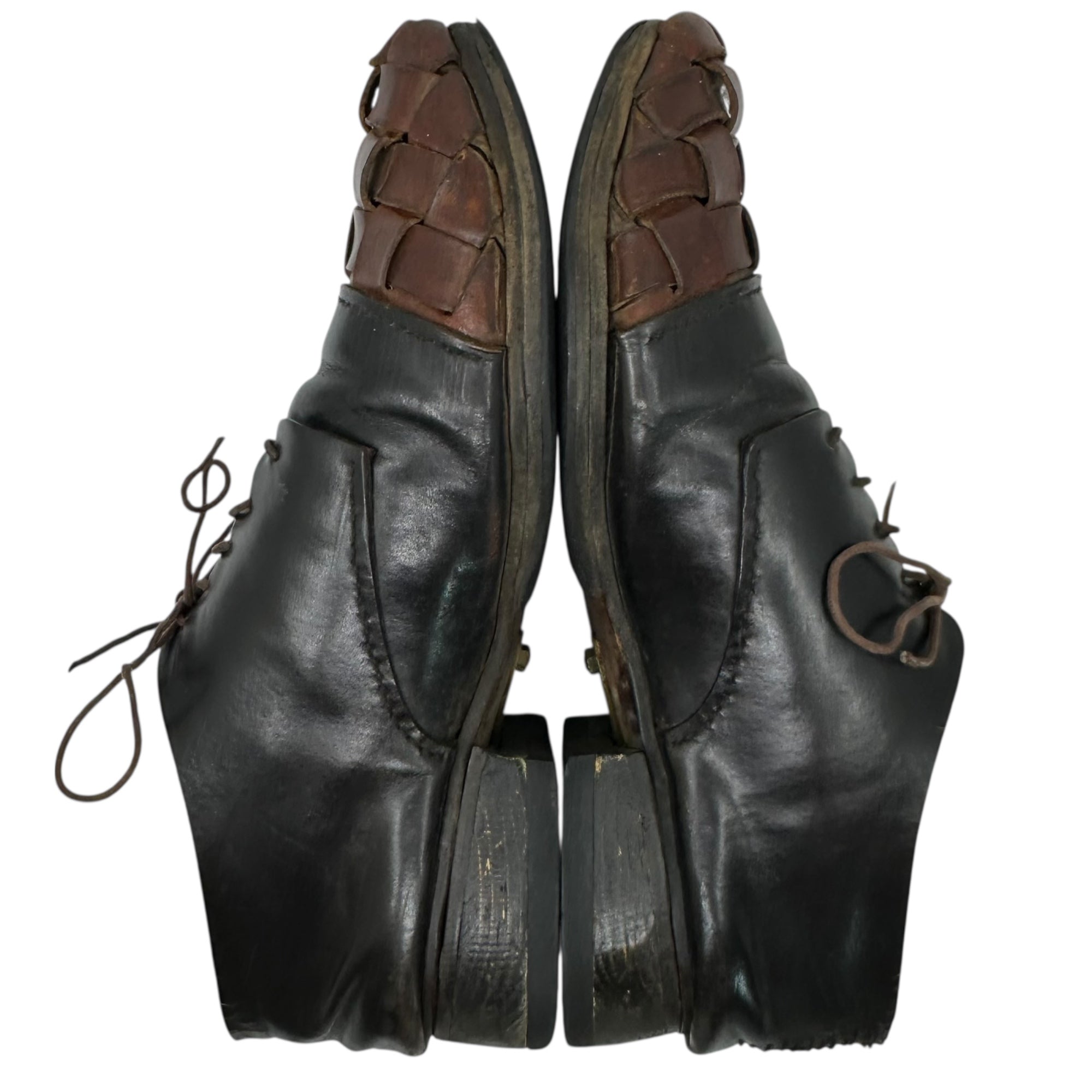munoz vrandecic(ムニョスブランデシッチ) Intrecciato Toe Leather Shoes イントレチャート トゥ レザー シューズ 44(28.5cm程度) ブラック×ブラウン 革靴