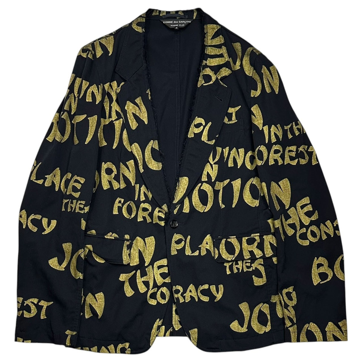 COMME des GARCONS HOMME PLUS(コムデギャルソンオムプリュス) 2007SS Golden Boy Era Painted Tailored Jacket ゴールデンボーイ期 ペイント テーラード ジャケット PS-J081 M ブラック×ゴールド AD2006 00s アーカイブ