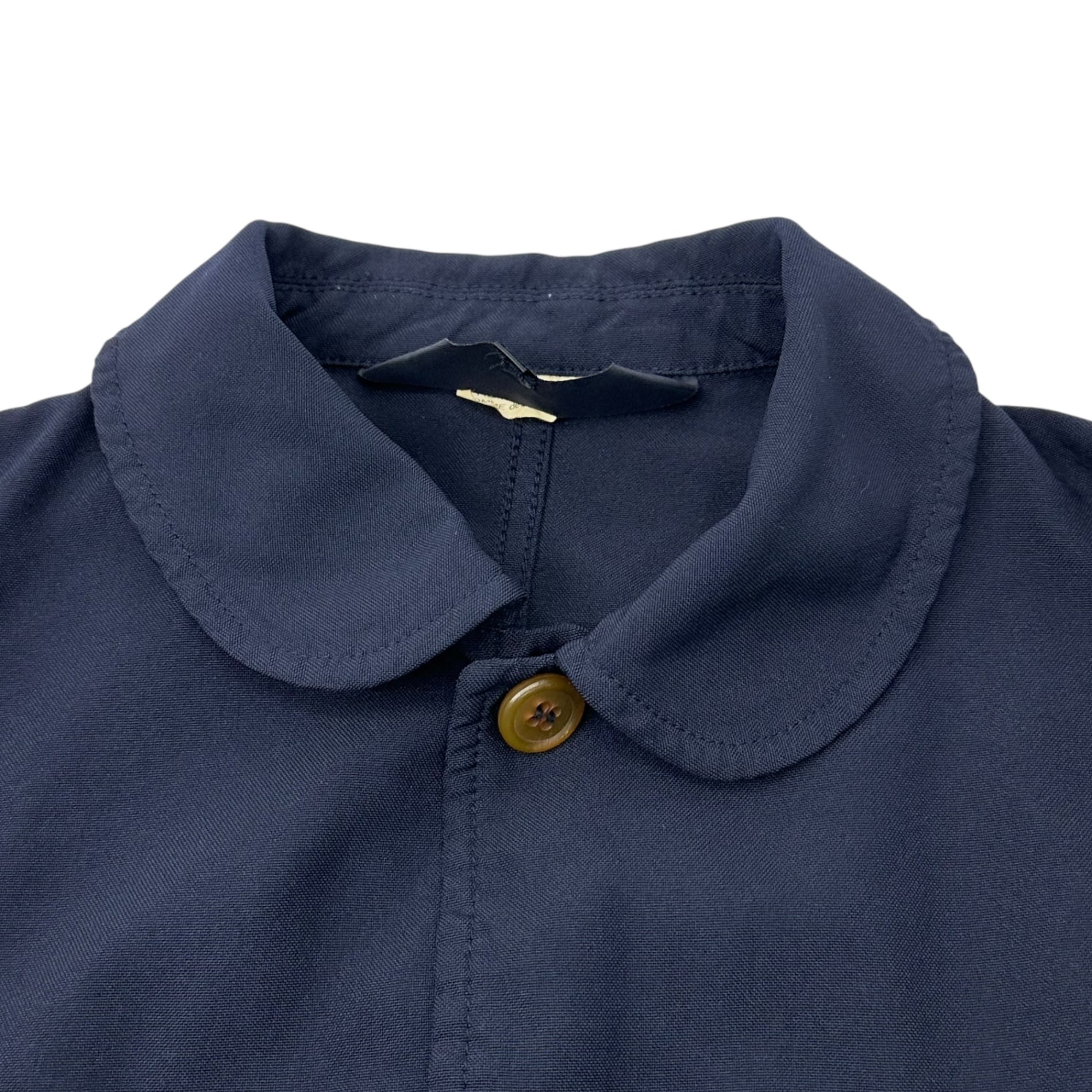 COMME des GARCONS COMME des GARCONS(コムデギャルソンコムデギャルソン) 14SS Polyester Round Collar 4B Jacket ポリエステル 丸襟 4B ジャケット RM-J007 M ネイビー AD2013