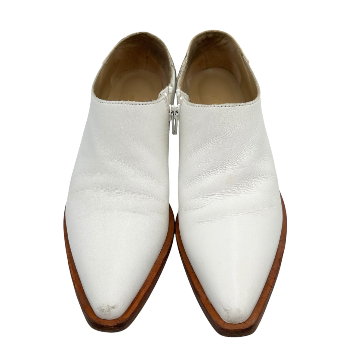 JUNYA WATANABE(ジュンヤワタナベ) Back-Python Paneled Pointed-Toe Leather Shoes バック パイソン 切替 ポインテッド トゥ レザー シューズ S(23.0cm程度) ホワイト